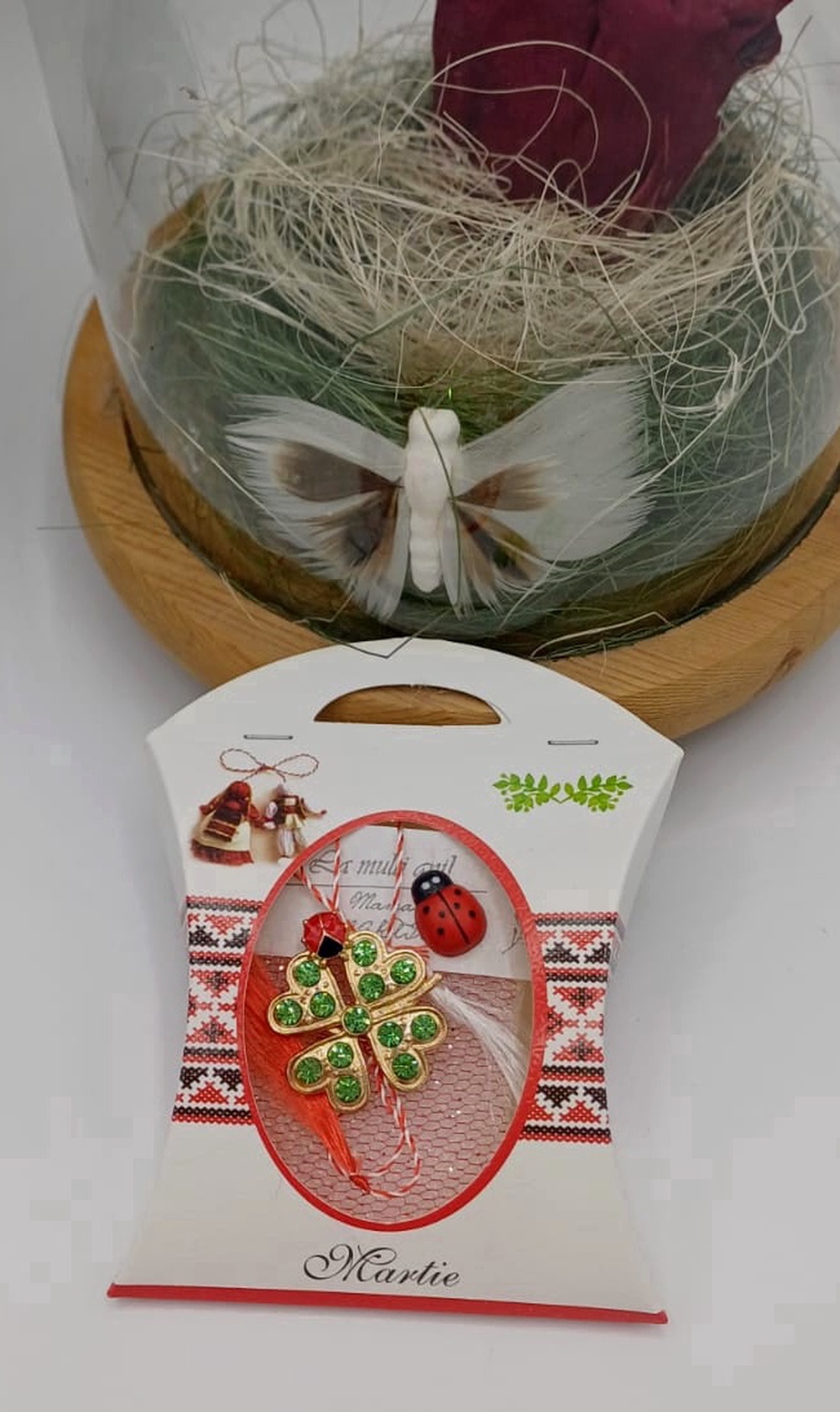 Martisor cu Trifoi cu patru foi si buburuza  - bijuterii - mărțișor - Artynos.ro