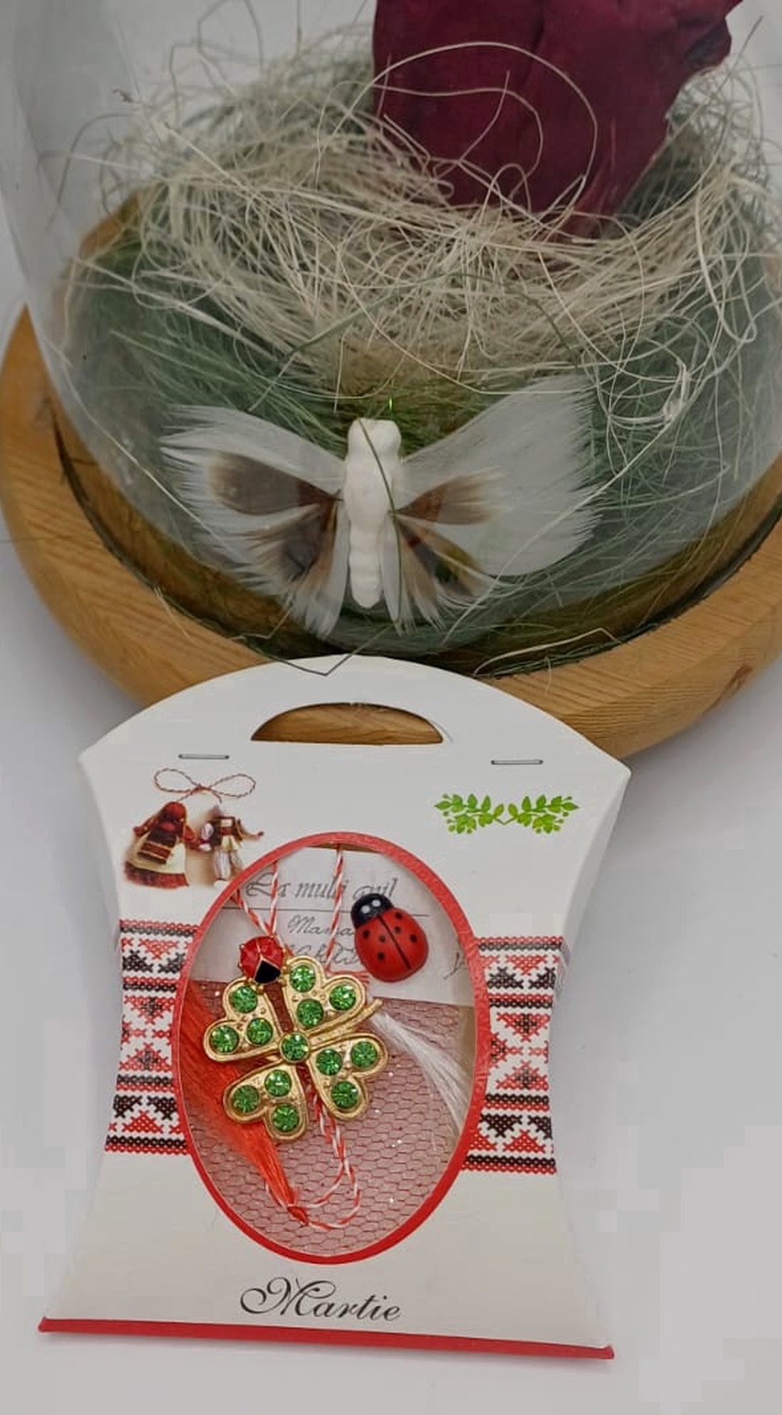 Martisor cu Trifoi cu patru foi si buburuza  - bijuterii - mărțișor - Artynos.ro