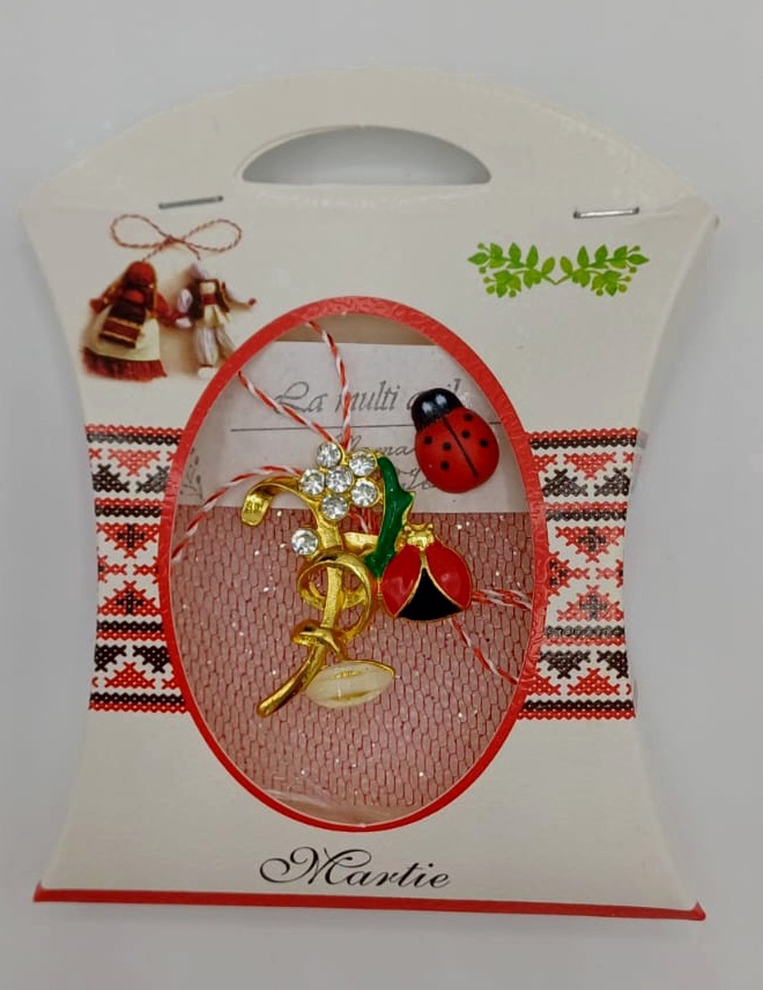 Martisor Floricica si Ghiocel cu buburuza - bijuterii - mărțișor - Artynos.ro