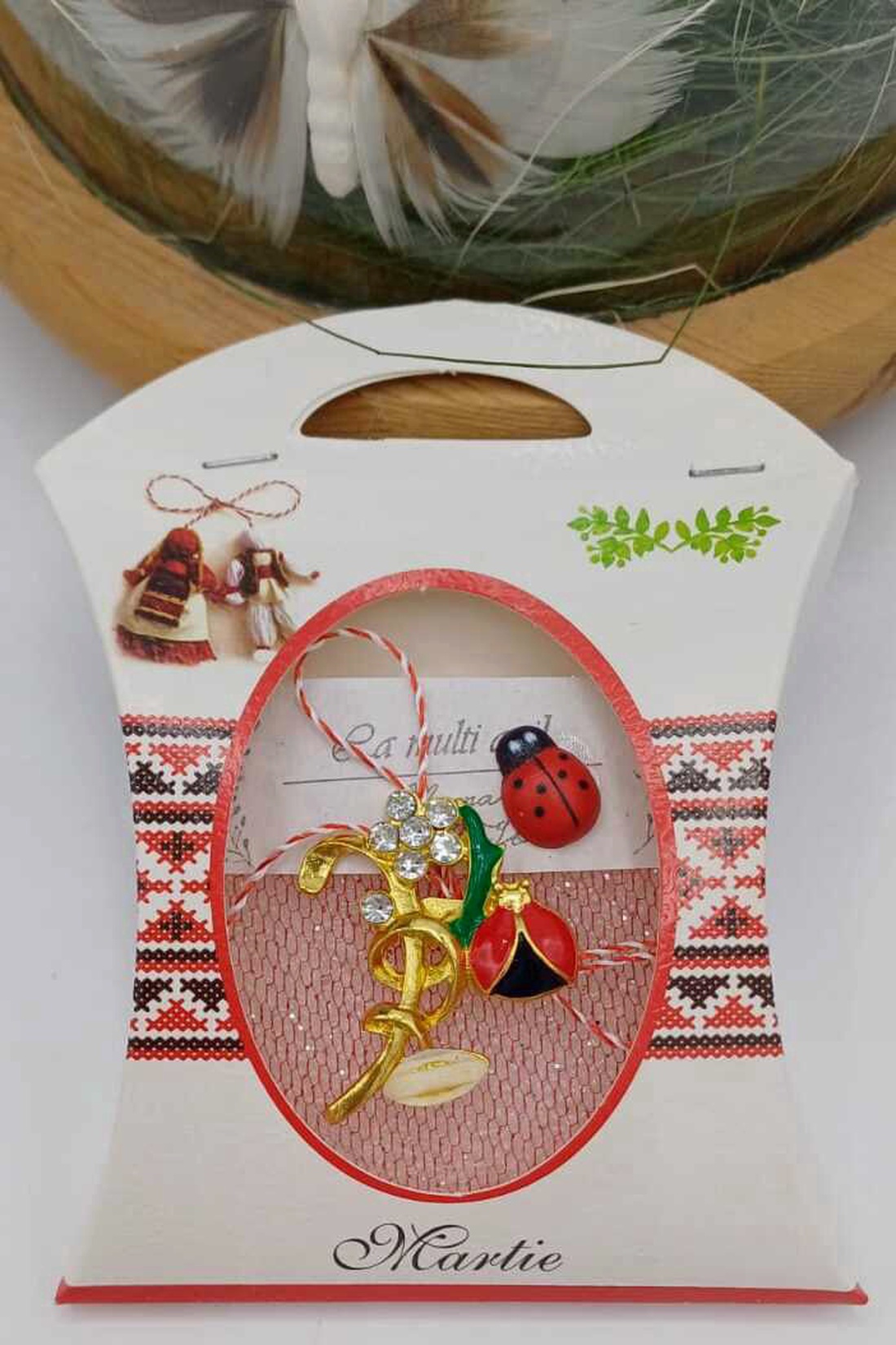 Martisor Floricica si Ghiocel cu buburuza - bijuterii - mărțișor - Artynos.ro