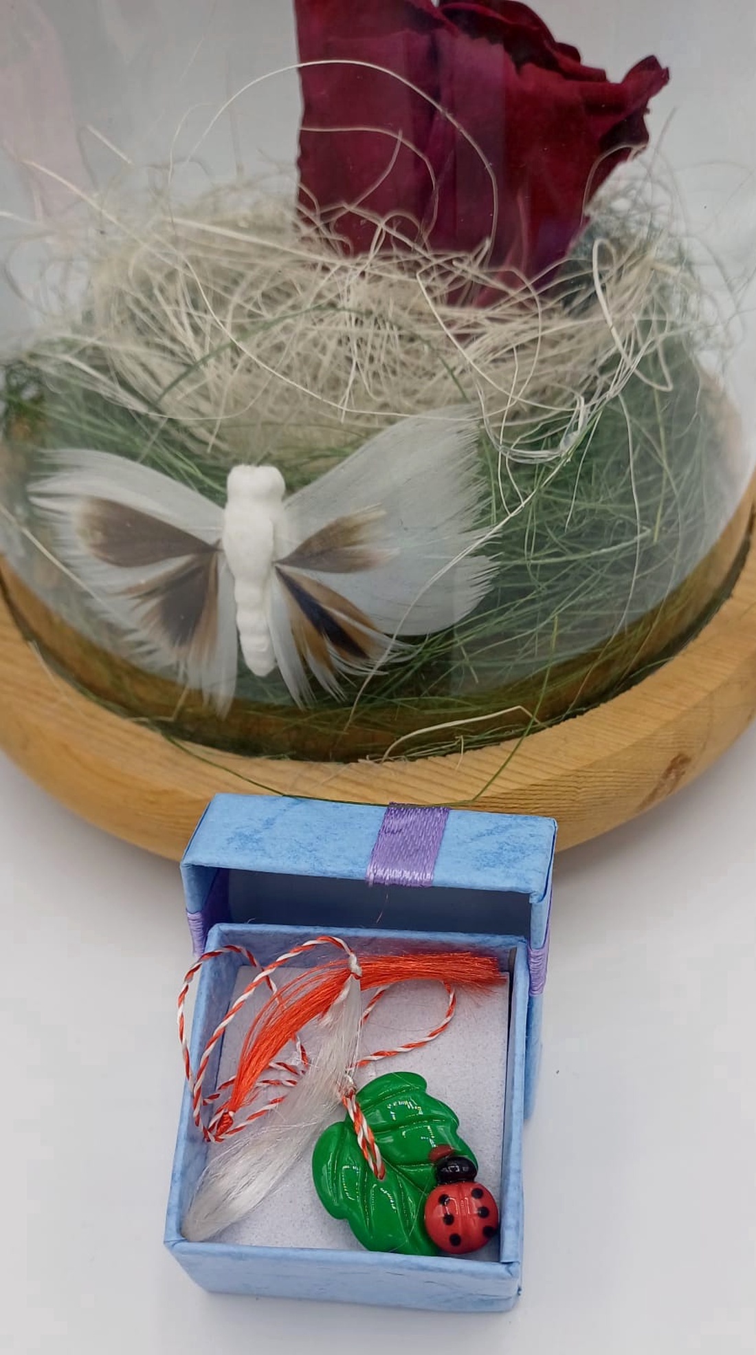 Martisor Frunza cu Buburuza - bijuterii - mărțișor - Artynos.ro