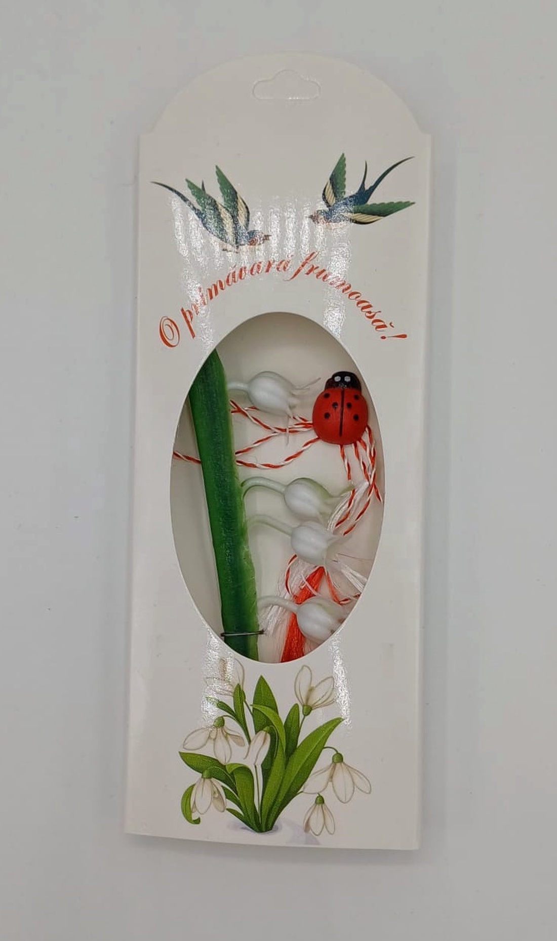 Mărțișor ghiocel cu buburuză � simbol al primăverii - bijuterii - mărțișor - Artynos.ro