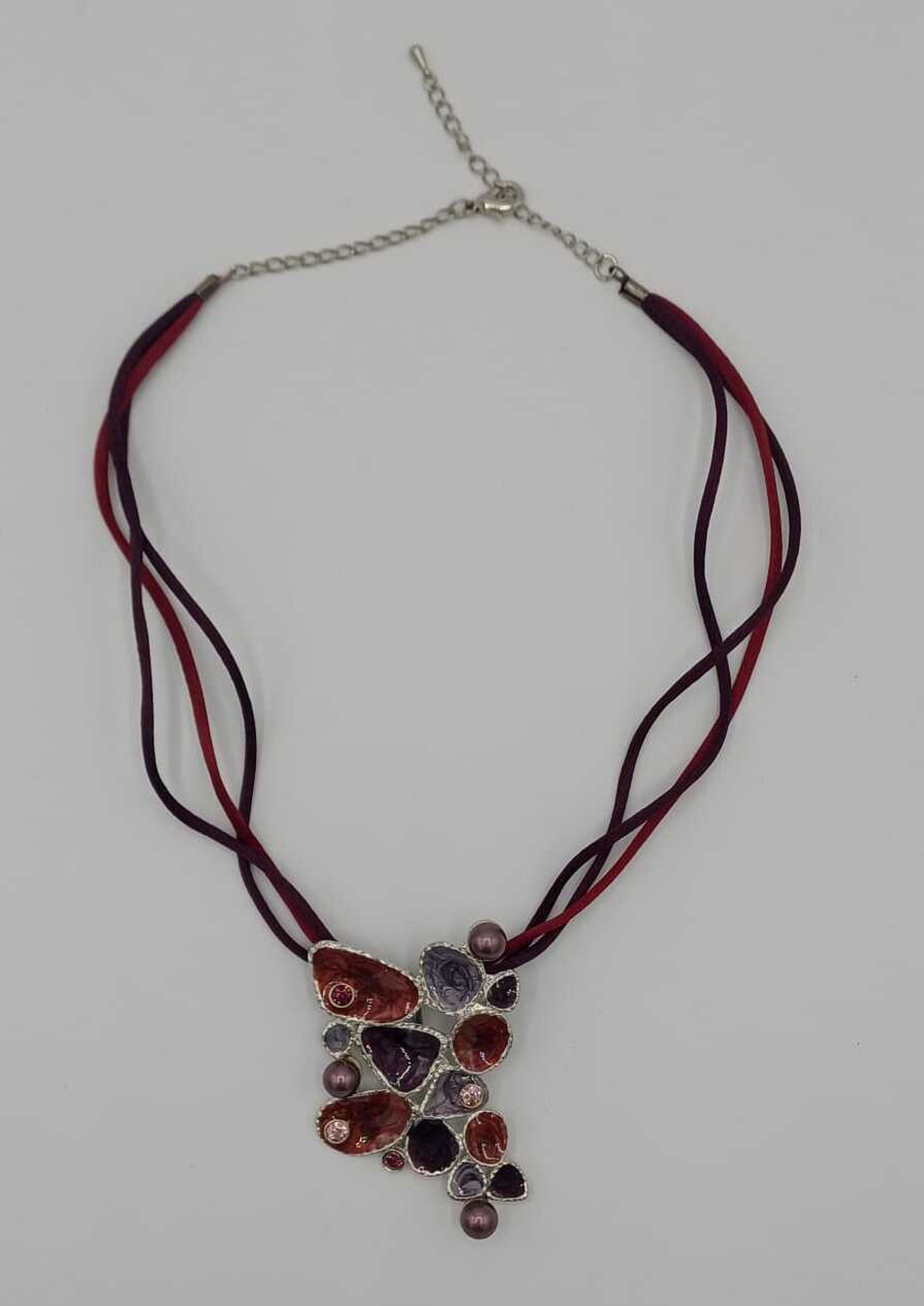 Colier elegant cu pandantiv multicolor � design modern - bijuterii - coliere - coliere cu multiple șiruri - Artynos.ro