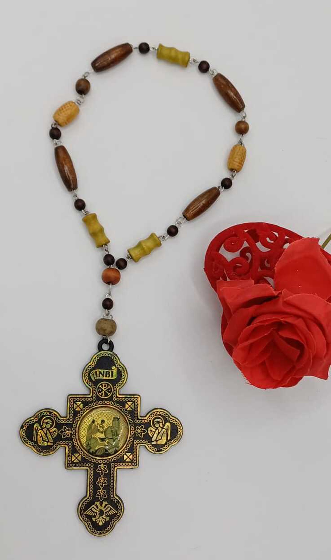 Mătănii de buzunar, lucrate din lemn natural, realizate din mărgele si cruce din plastic, - casă & stil de viață - accesorii religioase - rozariu - Artynos.ro