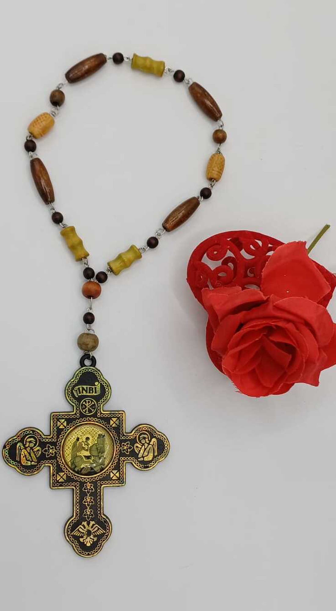 Mătănii de buzunar, lucrate din lemn natural, realizate din mărgele si cruce din plastic, - casă & stil de viață - accesorii religioase - rozariu - Artynos.ro