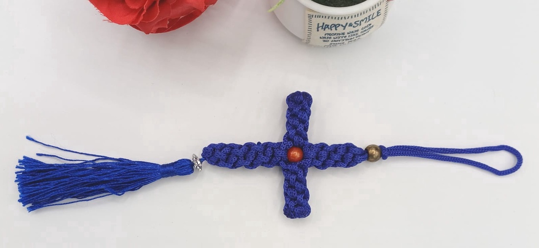 Cruce decorativă din șnur � lucrată manual - casă & stil de viață - accesorii religioase - binecuvântarea casei - Artynos.ro