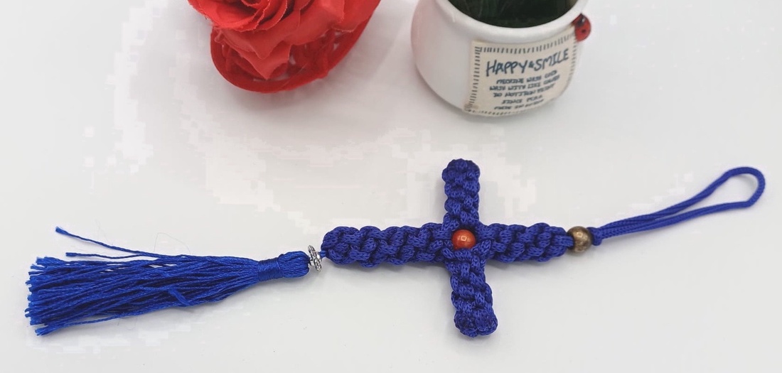 Cruce decorativă din șnur � lucrată manual - casă & stil de viață - accesorii religioase - binecuvântarea casei - Artynos.ro