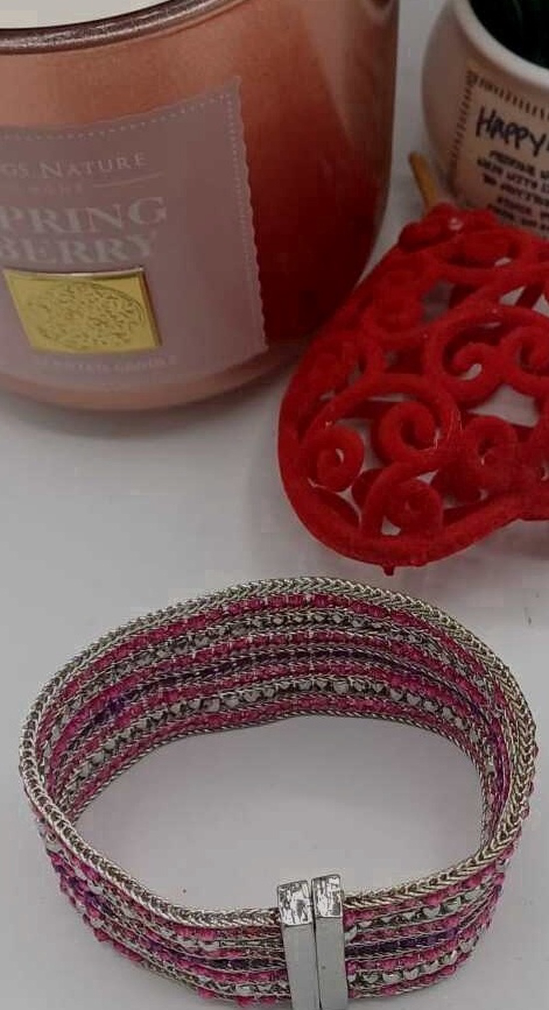 Brățară elegantă cu închidere magnetică, realizată din fire fine de metal împletite - bijuterii - brățări - brățări din mărgele - Artynos.ro