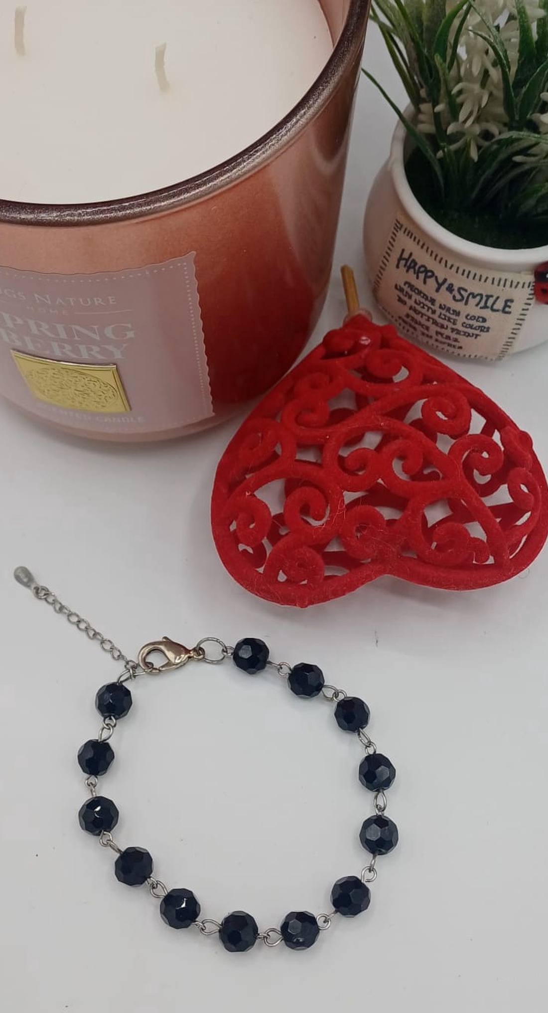 Brățară unisex / masculină cu mărgele din sticla negre fațetate - bijuterii - brățări - brățări din mărgele - Artynos.ro