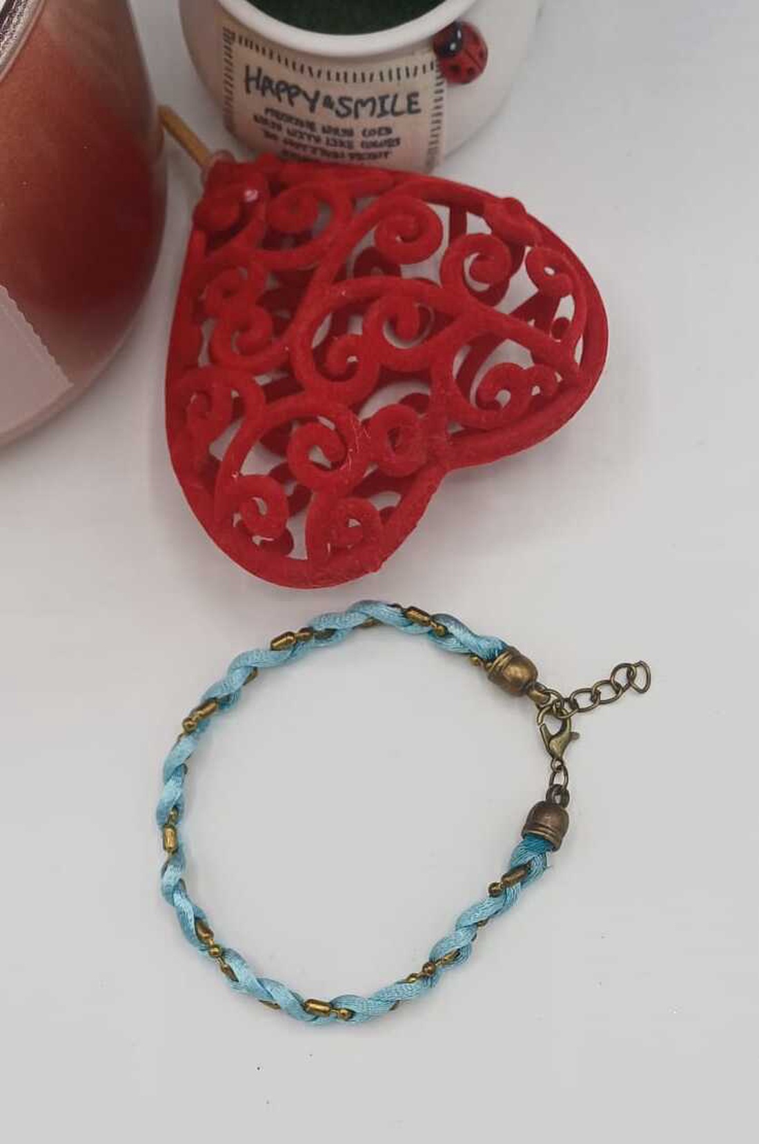 Brățară delicată cu șiret si lant vintage împletit. - bijuterii - brățări - brățări împletite - Artynos.ro