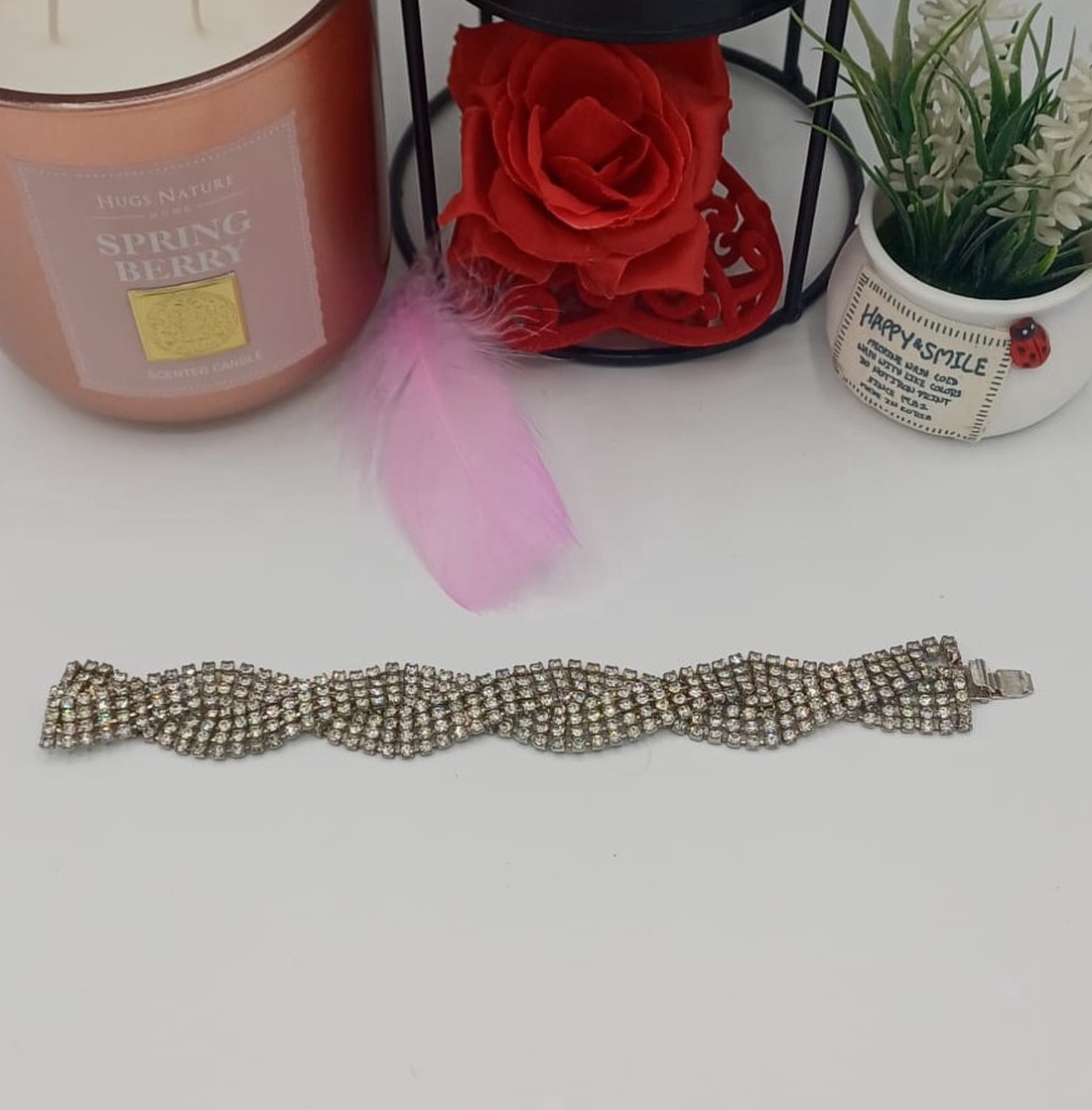 Brățară statement cu strasuri, realizată din multiple rânduri pietre de cristale - bijuterii - brățări - brățări din pietre semiprețioase - Artynos.ro