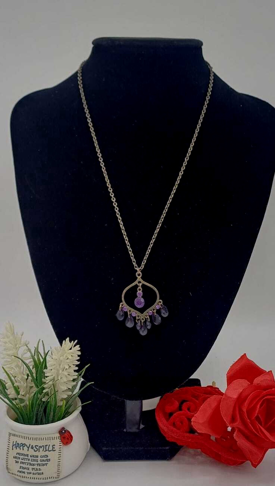 Colier statement din metal cu pandantiv decorativ. - bijuterii - coliere - coliere cu pandative - Artynos.ro