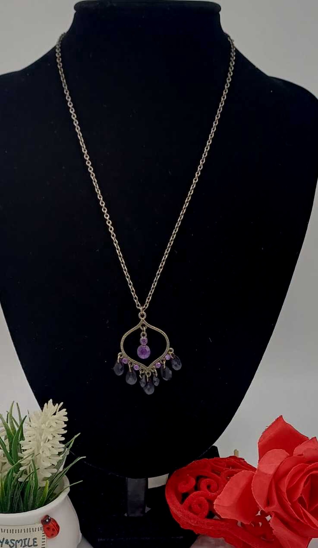 Colier statement din metal cu pandantiv decorativ. - bijuterii - coliere - coliere cu pandative - Artynos.ro