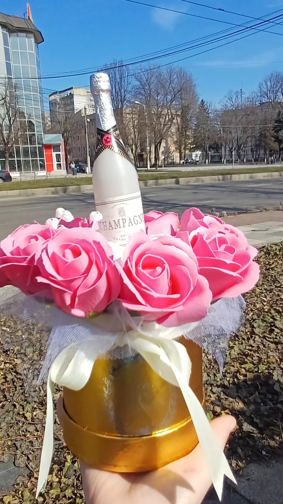 Ornament sapun si sampanie - casă & stil de viață - decorațiuni de casă - accesorii florale - cutii cu flori - Artynos.ro