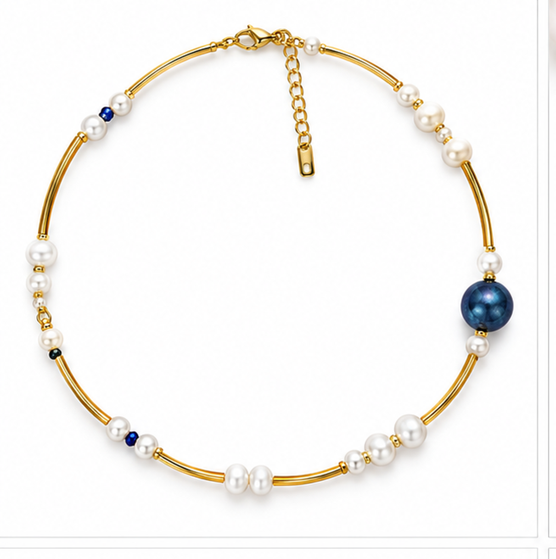 Colier cu perle si accesorii metalice. - bijuterii - coliere - coliere din mărgele - Artynos.ro