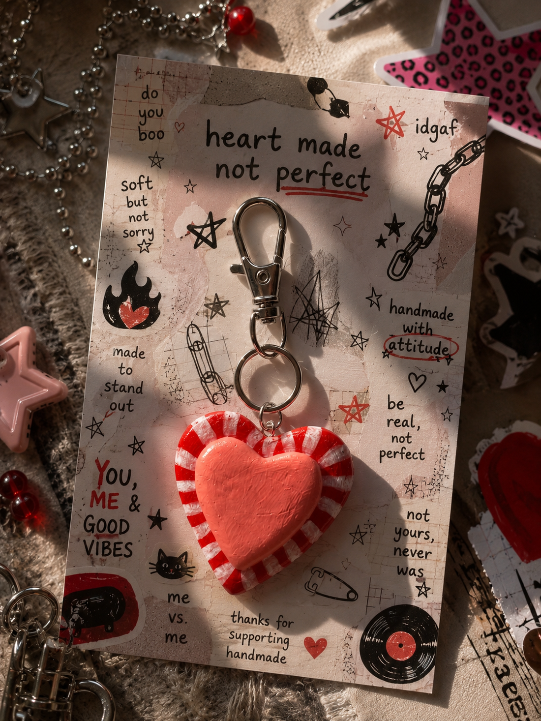 Breloc inimă handmade � Heart Charm - genți și portofele - accesorii genți - breloc - Artynos.ro