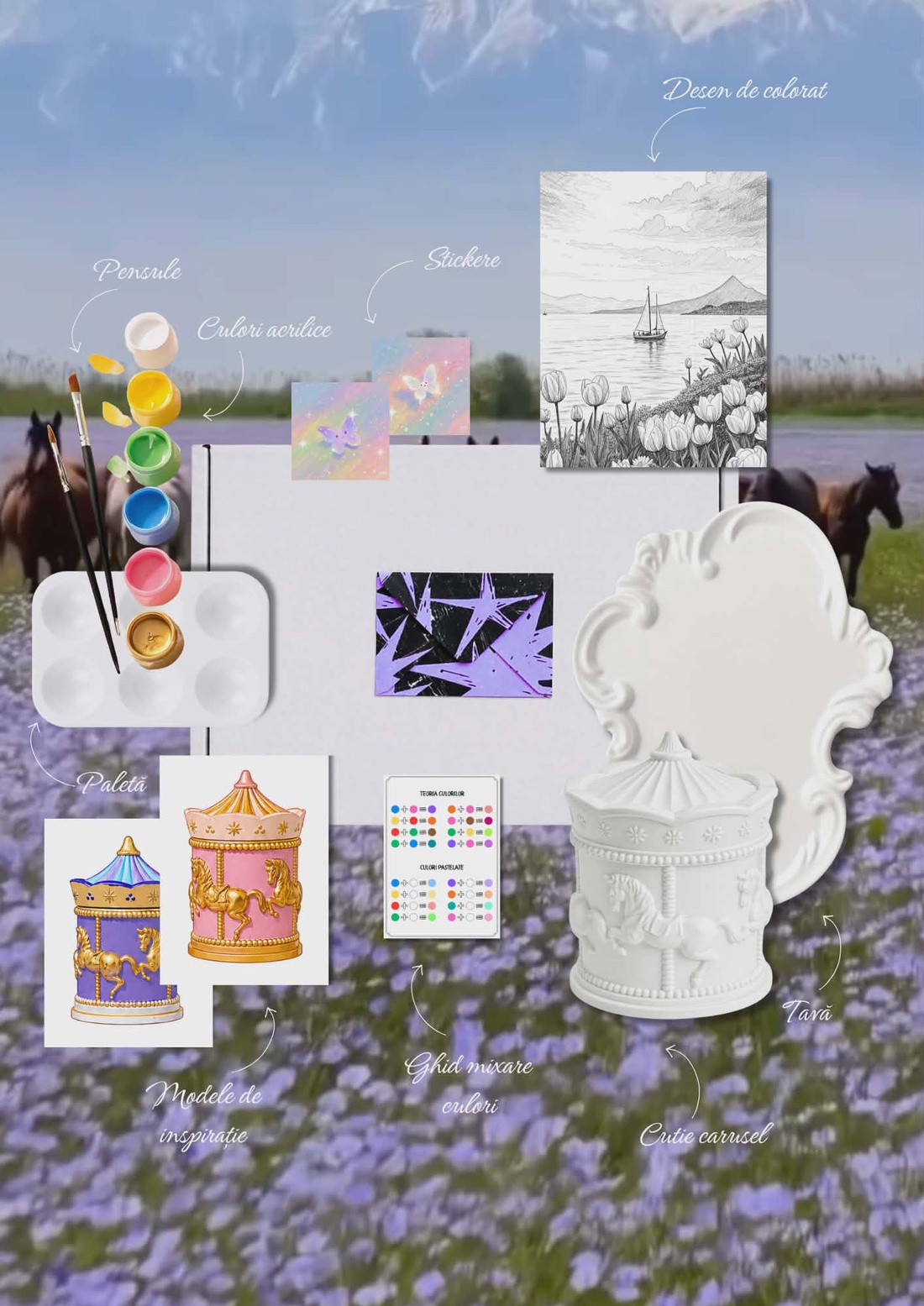 Young Paradise - DIY Art Kit creativ de pictat din ceramică  - arte vizuale și accesorii  - sculptură - sculpturi și figurine din ceramică - Artynos.ro