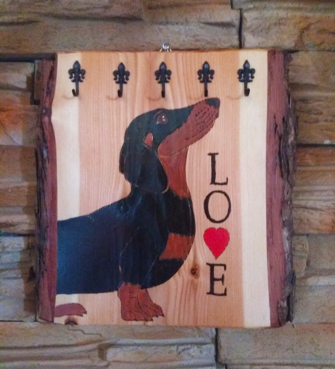 Dachshund LOVE breloc de perete -  - Artynos.ro