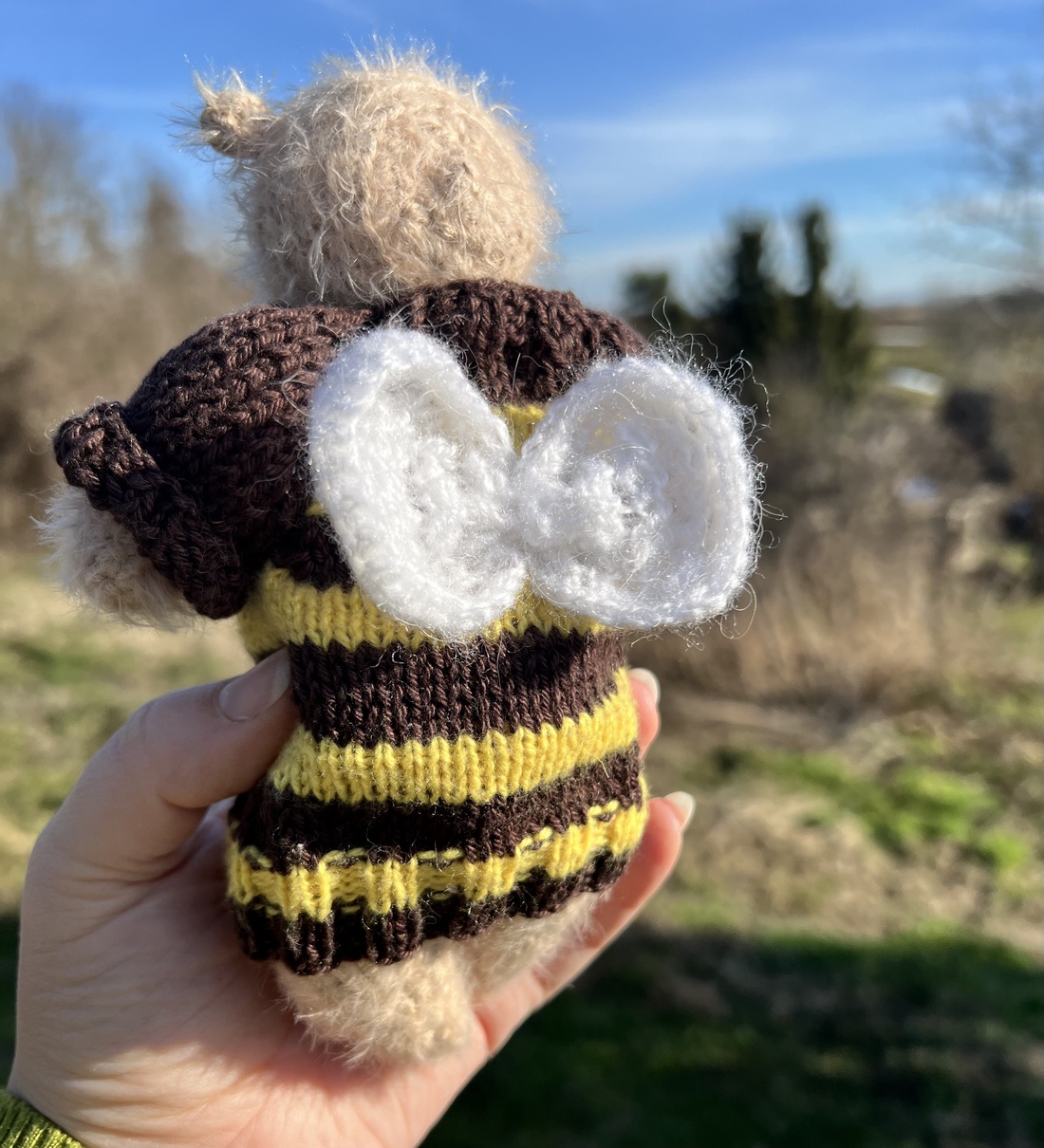 Misi, ursulețul-albinuță � jucărie artizanală unică � - jucării și echipamente pentru copii - plușuri - ursuleț de pluș - Artynos.ro