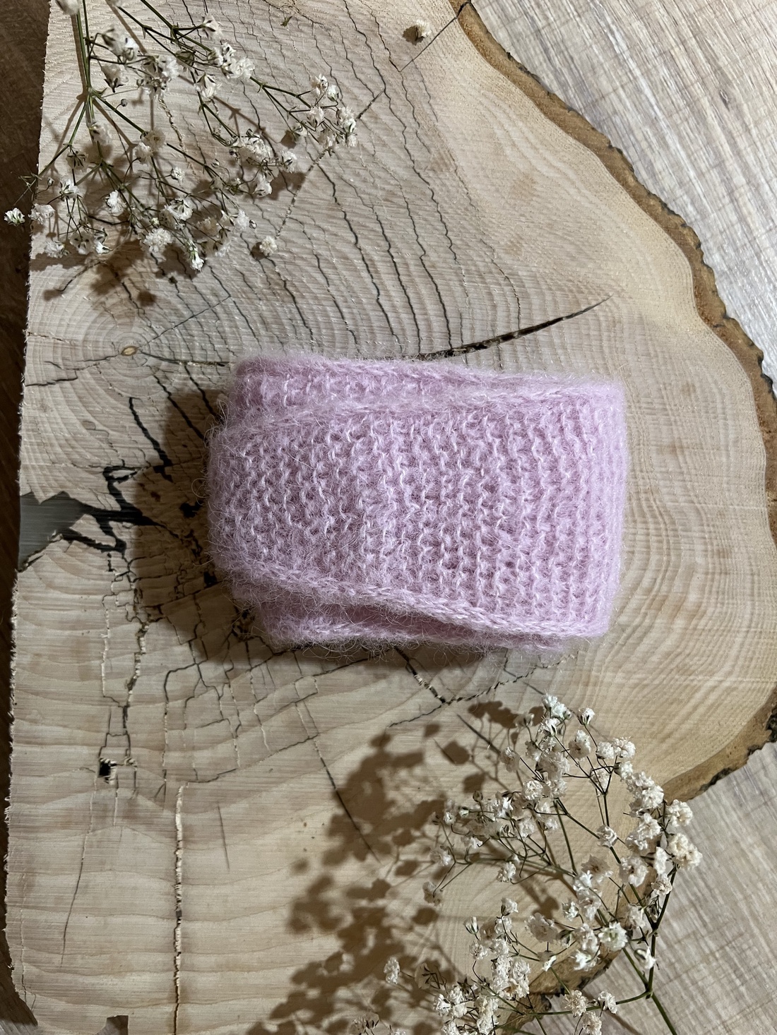 Eșarfă Mini Sophie tricotată manual � Roz din Alpacas și Mătase - îmbrăcăminte și modă - eșarfe, pălării, fularuri - eșarfe - Artynos.ro