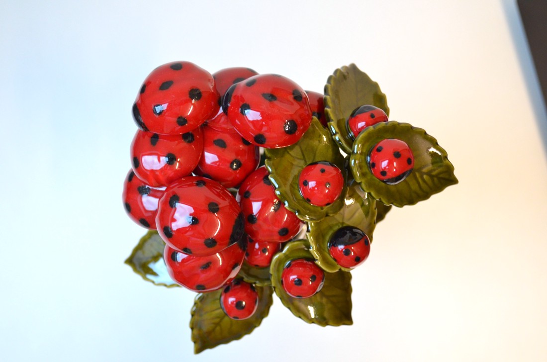 Gărgăriță din ceramică și gărgăriță pe frunză, pentru buchete de flori - casă & stil de viață - decorațiuni de casă - accesorii florale - flori la fir - Artynos.ro