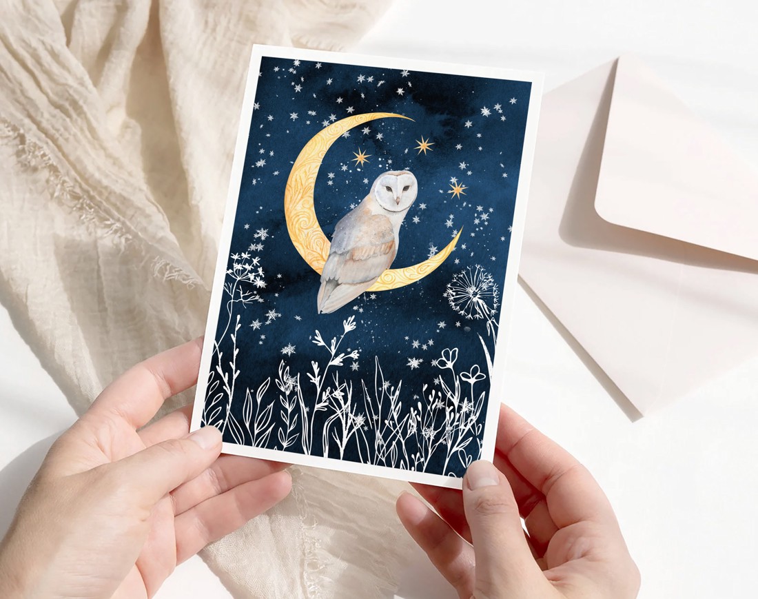 Carte poștală de Crăciun, felicitare, animal de pădure cadou companion -  - Artynos.ro