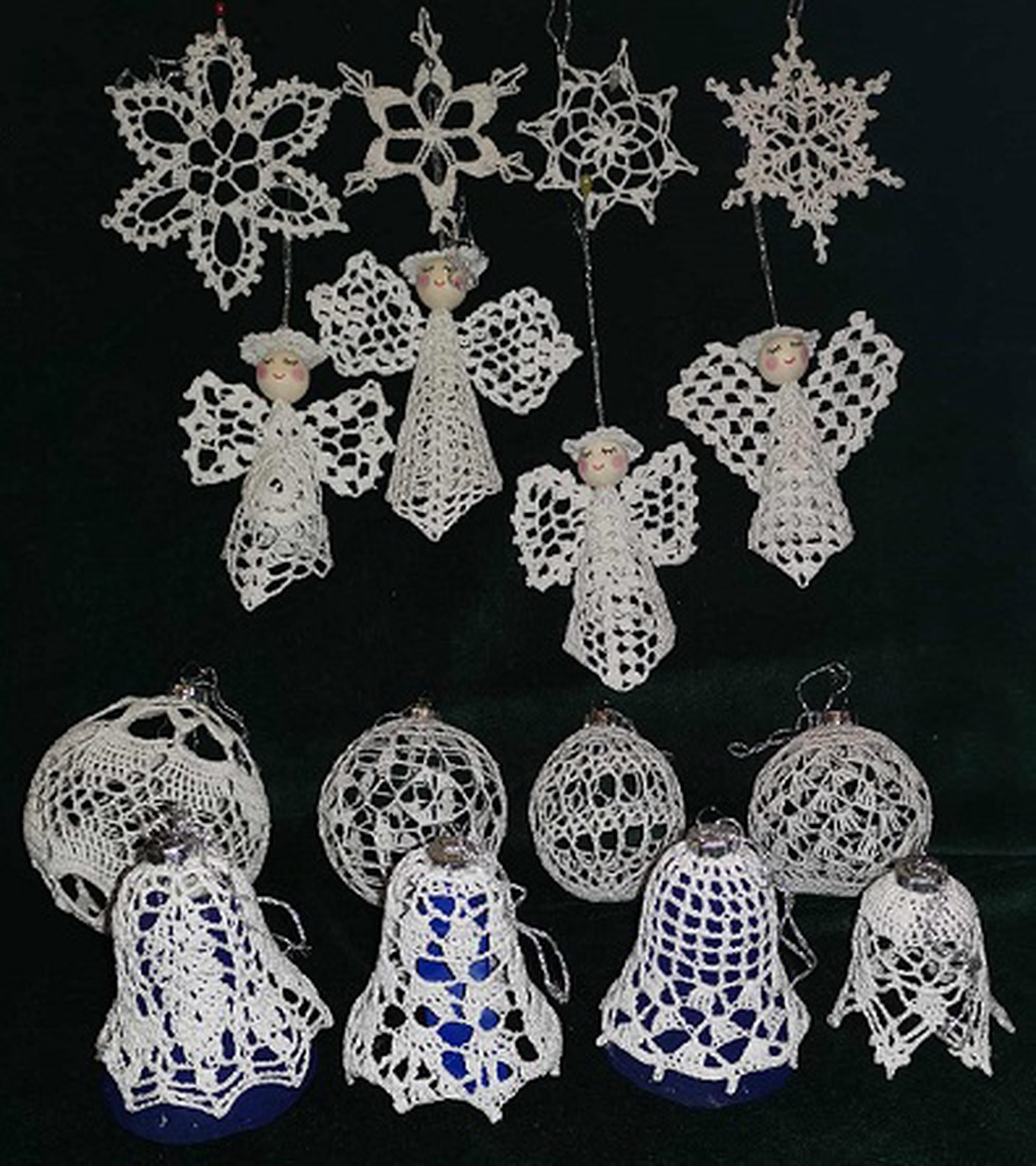 Ornamente Croșetate Manual  Magia Crăciunului într-un Set Unicat - crăciun - decorațiuni de crăciun de casă - pom de crăciun  - Artynos.ro
