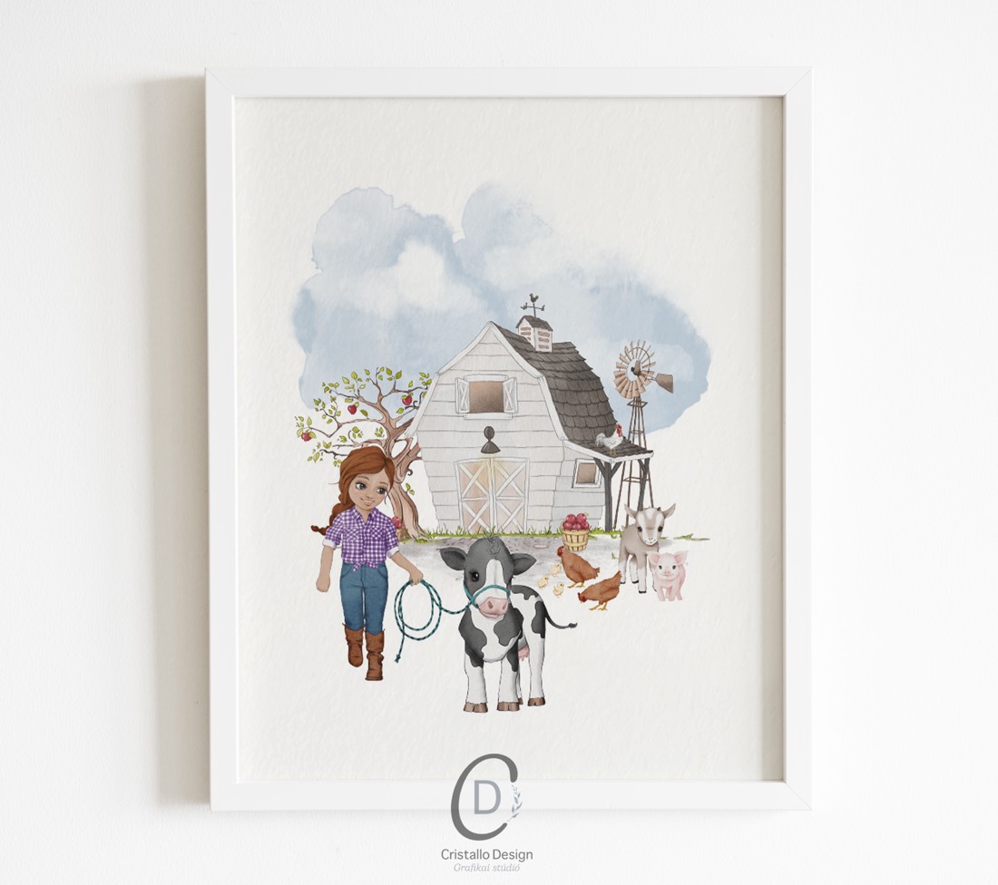 Viața la fermă, decorațiuni de perete, set poster cu monogramă, 3 bucăți -  - Artynos.ro