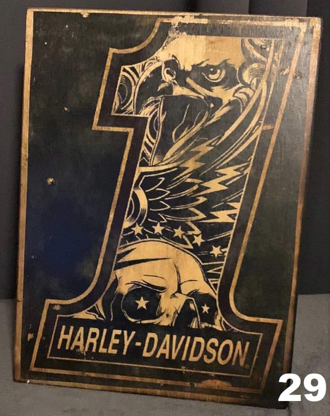 Harley Davidson imagine din lemn - casă & stil de viață - accesorii pentru decorat casa - picturi murale - artă de perete din lemn - Artynos.ro