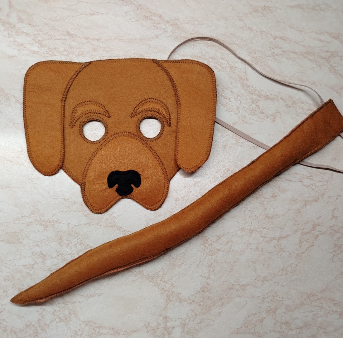 Vizsla mască de câine și coadă din pâslă - - Artynos.ro Vizsla mască de câine și coadă din pâslă - - Artynos.ro