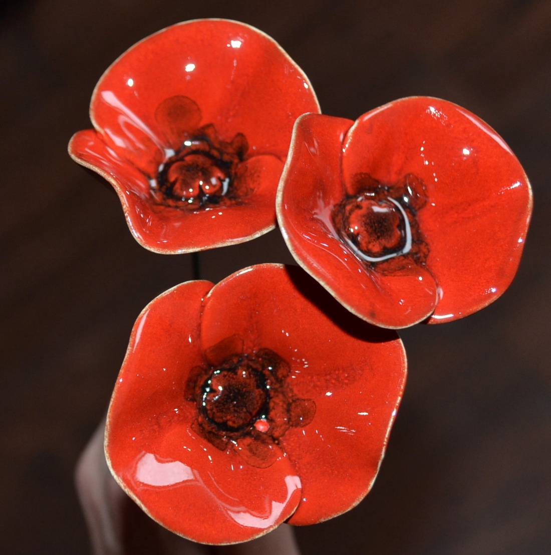 Floare de mac artizanală din ceramică - casă & stil de viață - decorațiuni de casă - accesorii florale - buchete de flori - Artynos.ro