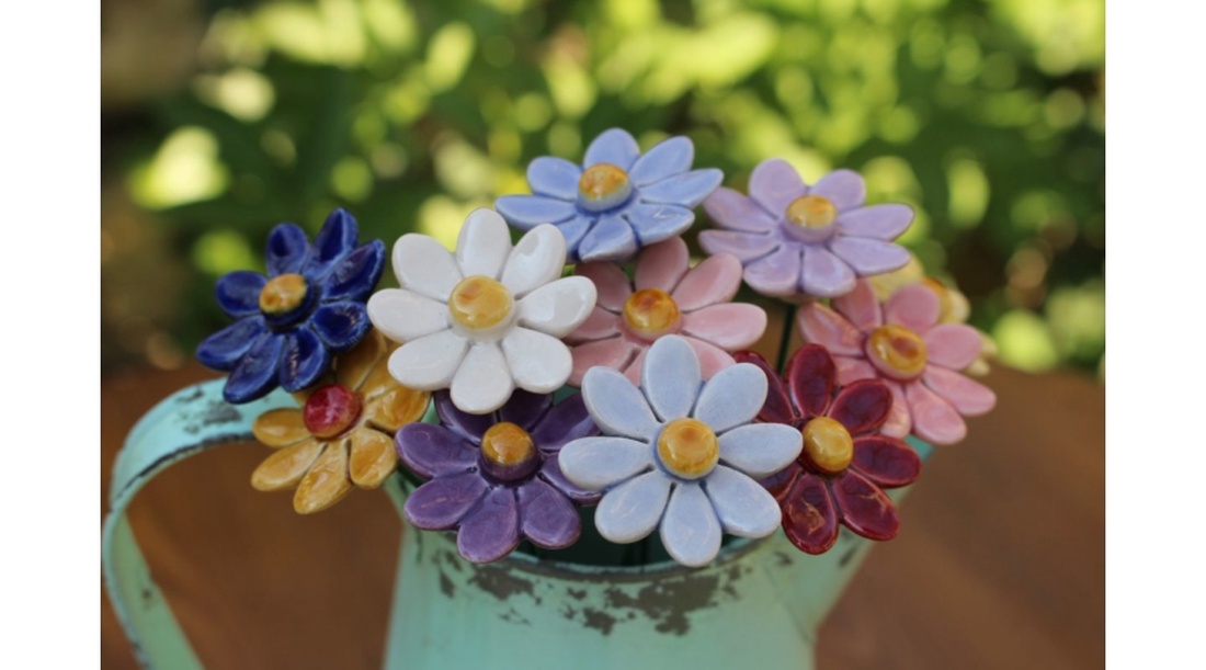 Margaretă din ceramică - casă & stil de viață - decorațiuni de casă - accesorii florale - buchete de flori - Artynos.ro