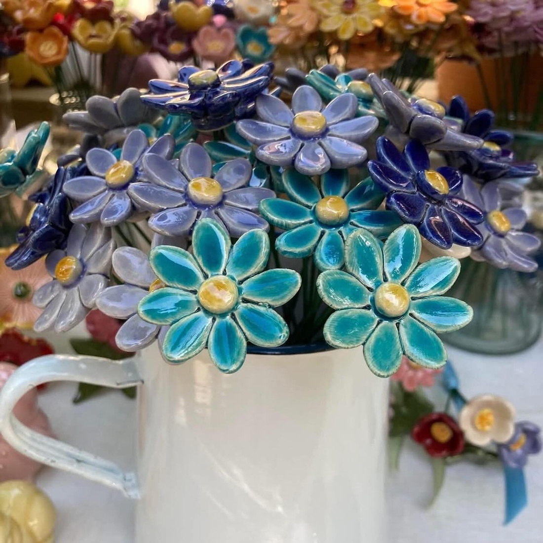 Margaretă din ceramică - casă & stil de viață - decorațiuni de casă - accesorii florale - buchete de flori - Artynos.ro