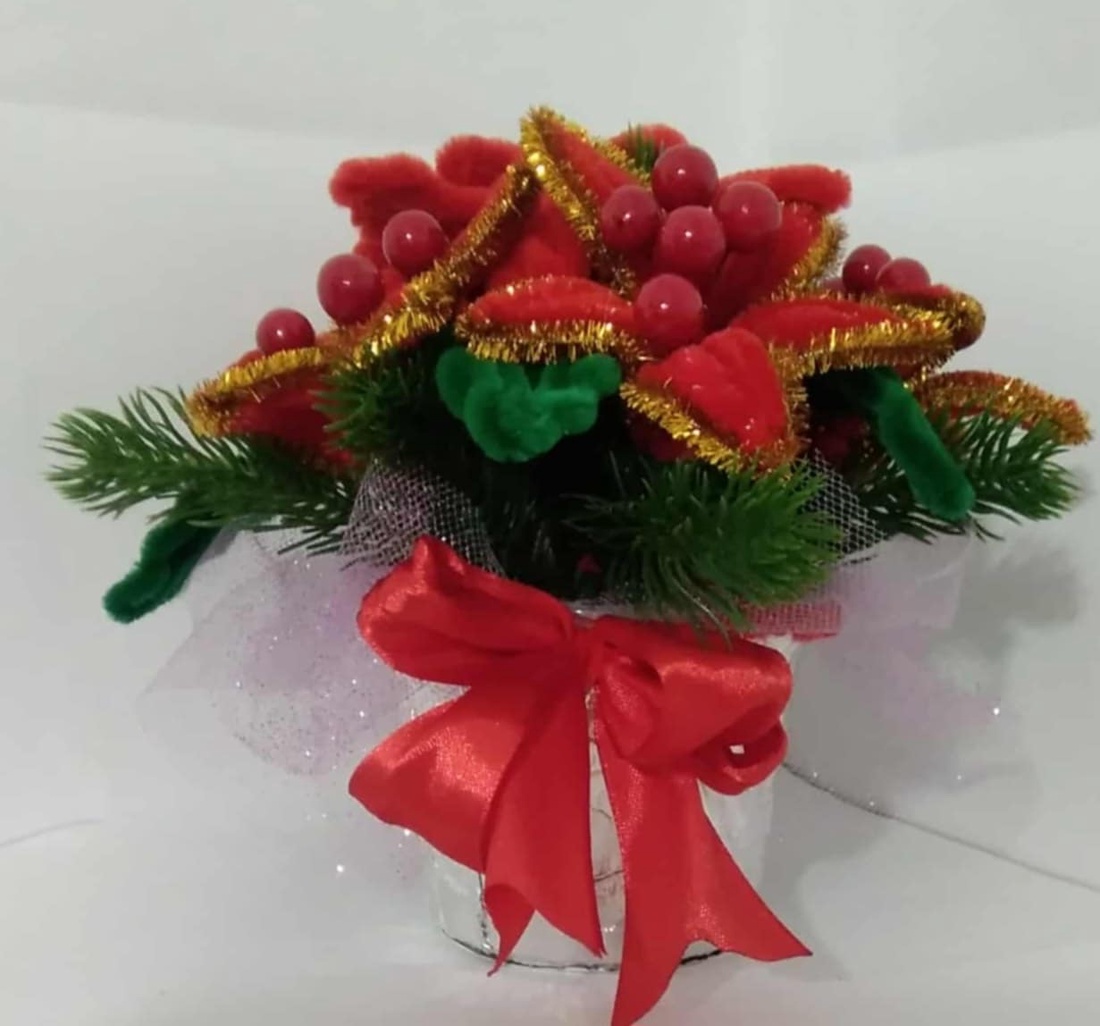 Craciunita din sarma plusata - crăciun - decorațiuni de crăciun de casă - decor pentru masă de crăciun - Artynos.ro