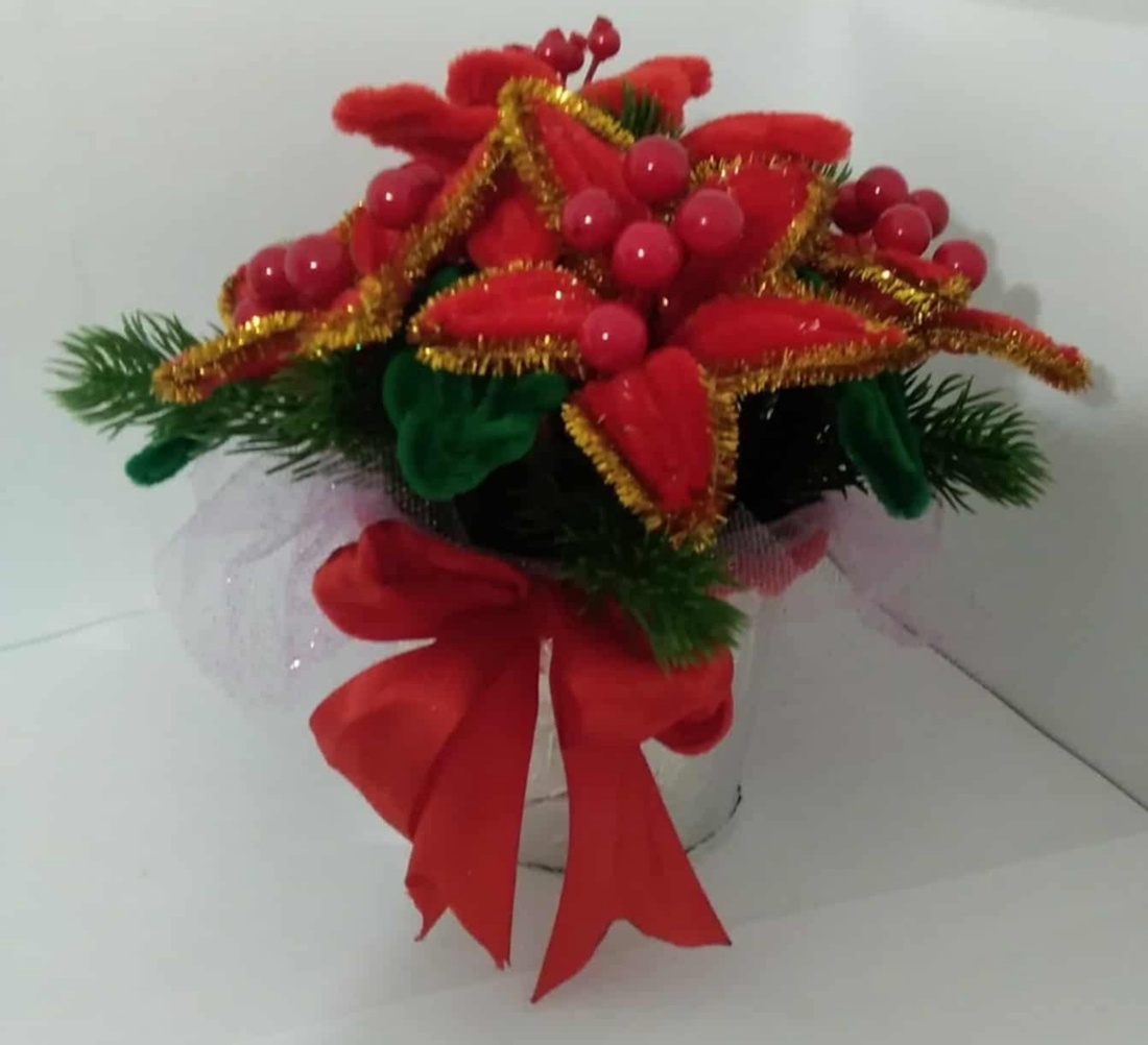 Craciunita din sarma plusata - crăciun - decorațiuni de crăciun de casă - decor pentru masă de crăciun - Artynos.ro