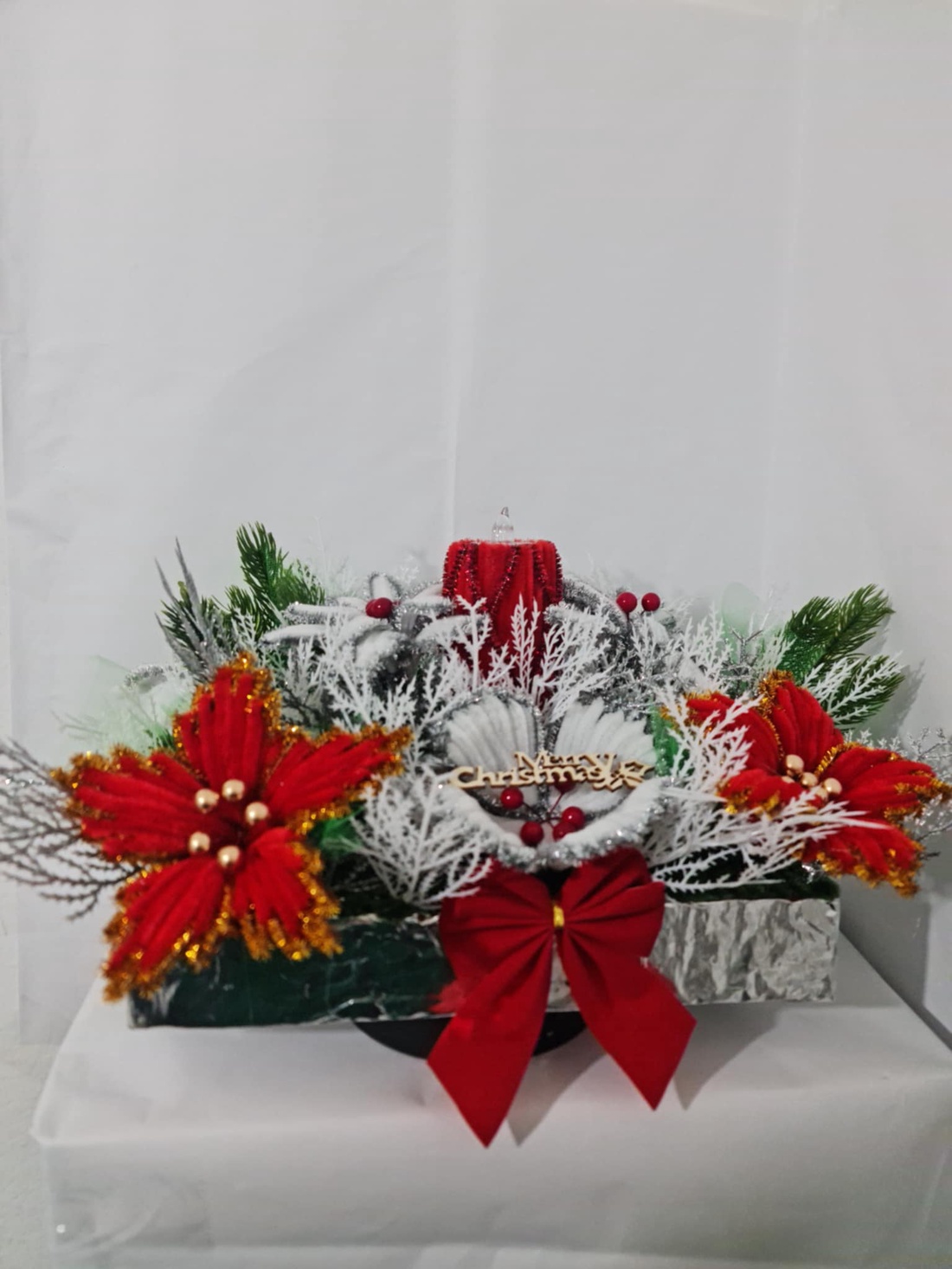 aranjament  pentru masa - crăciun - decorațiuni de crăciun de casă - decor pentru masă de crăciun - Artynos.ro