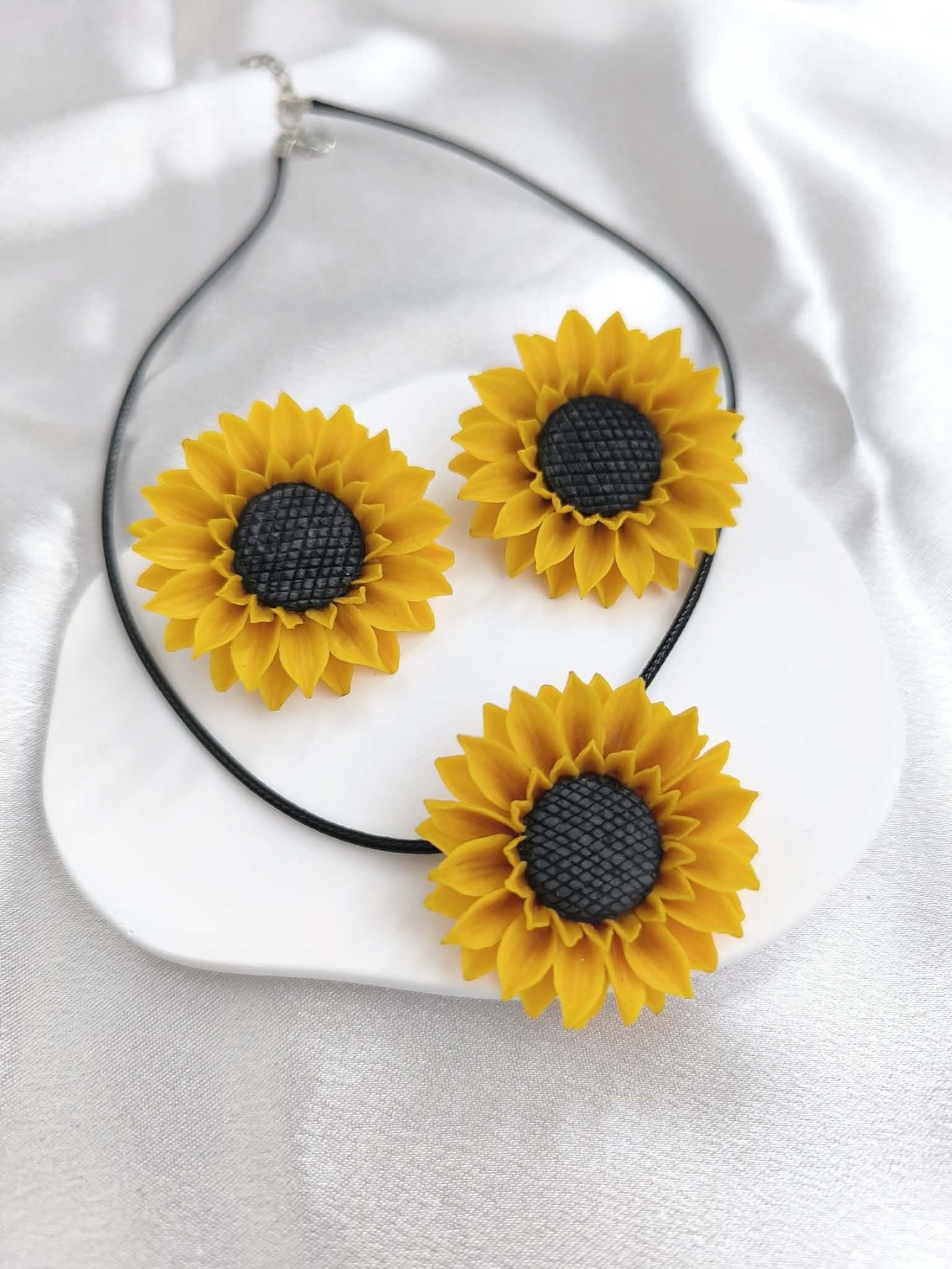 Set cu Floarea Soarelui - bijuterii - seturi de bijuterii - Artynos.ro