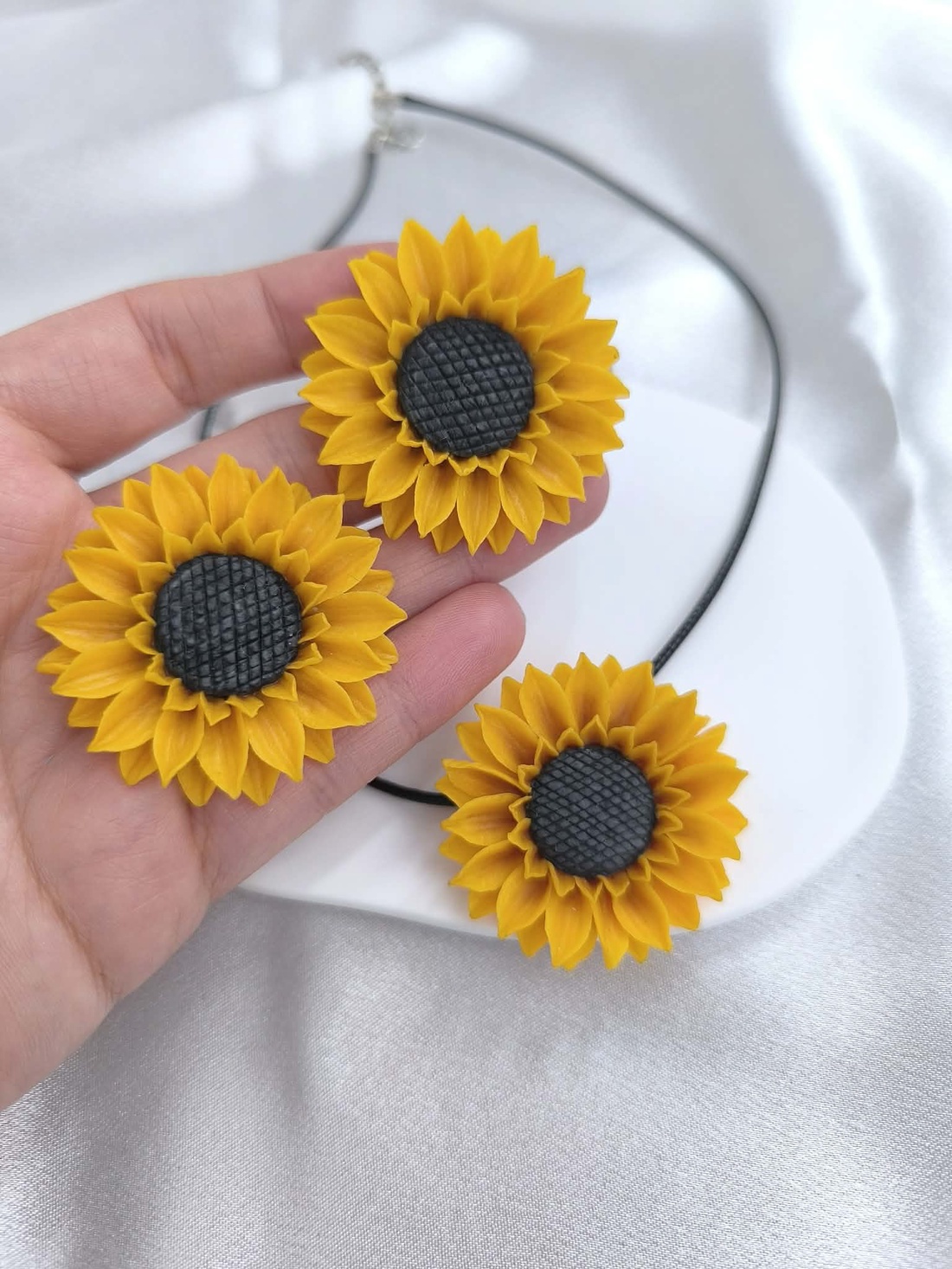 Set cu Floarea Soarelui - bijuterii - seturi de bijuterii - Artynos.ro