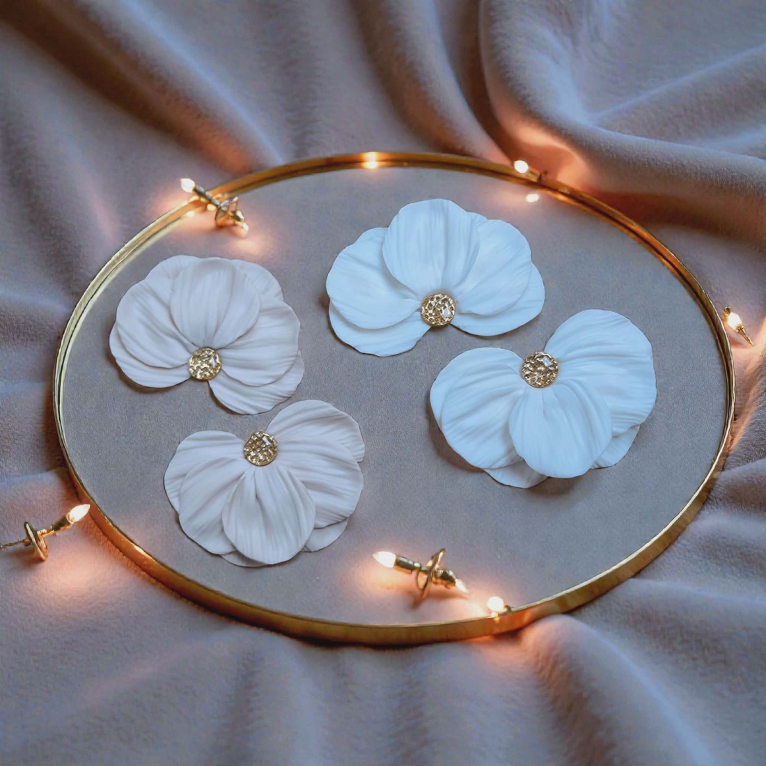 Cercei Floare stilizata  - bijuterii - cercei - cercei lungi - Artynos.ro