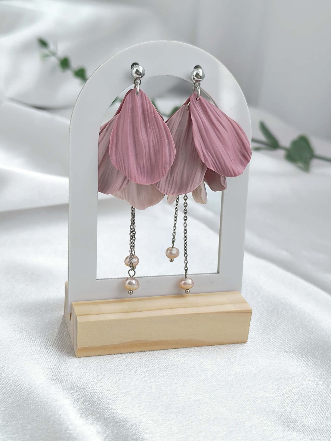 Cercei Floare stilizata  - bijuterii - cercei - cercei lungi - Artynos.ro