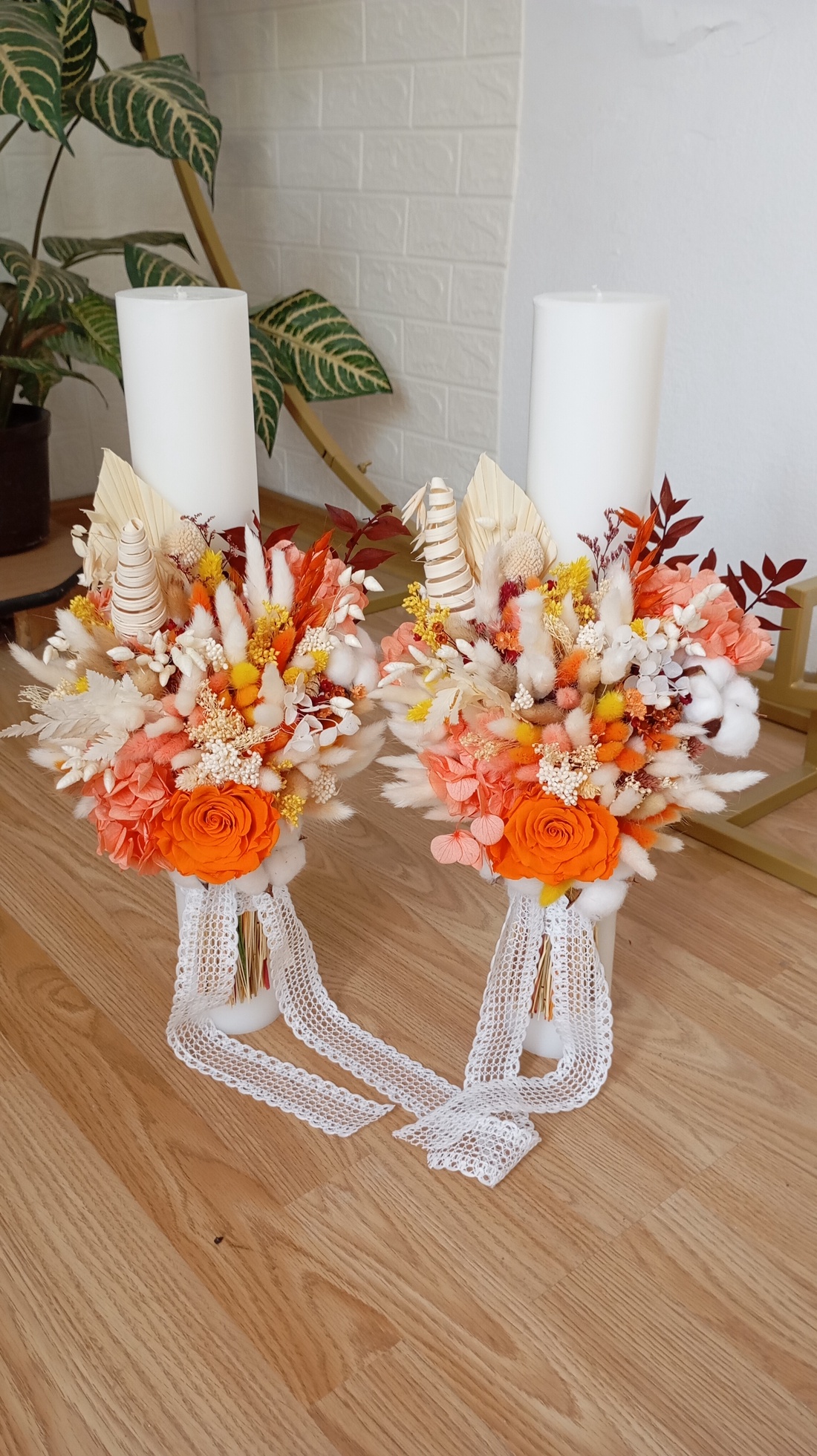 Lumânări pentru nuntă  - accesorii nuntă - buchet mireasă  - Artynos.ro