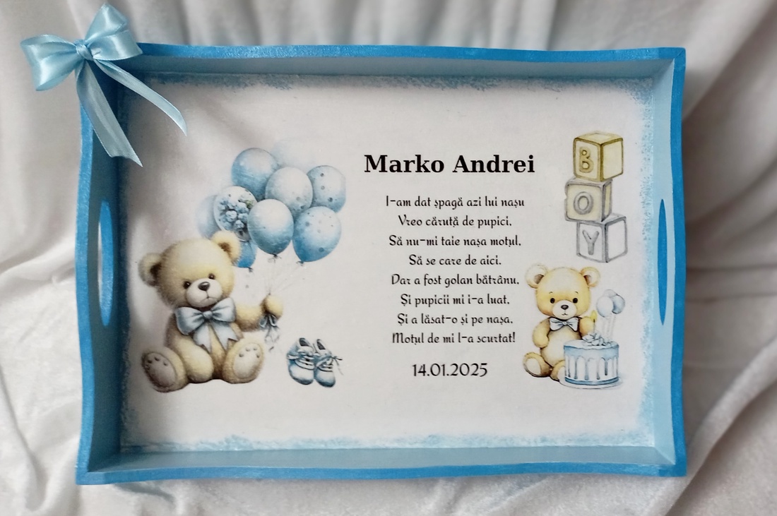 Tavă pentru tăierea moțului  - jucării și echipamente pentru copii - daruri de botez - Artynos.ro