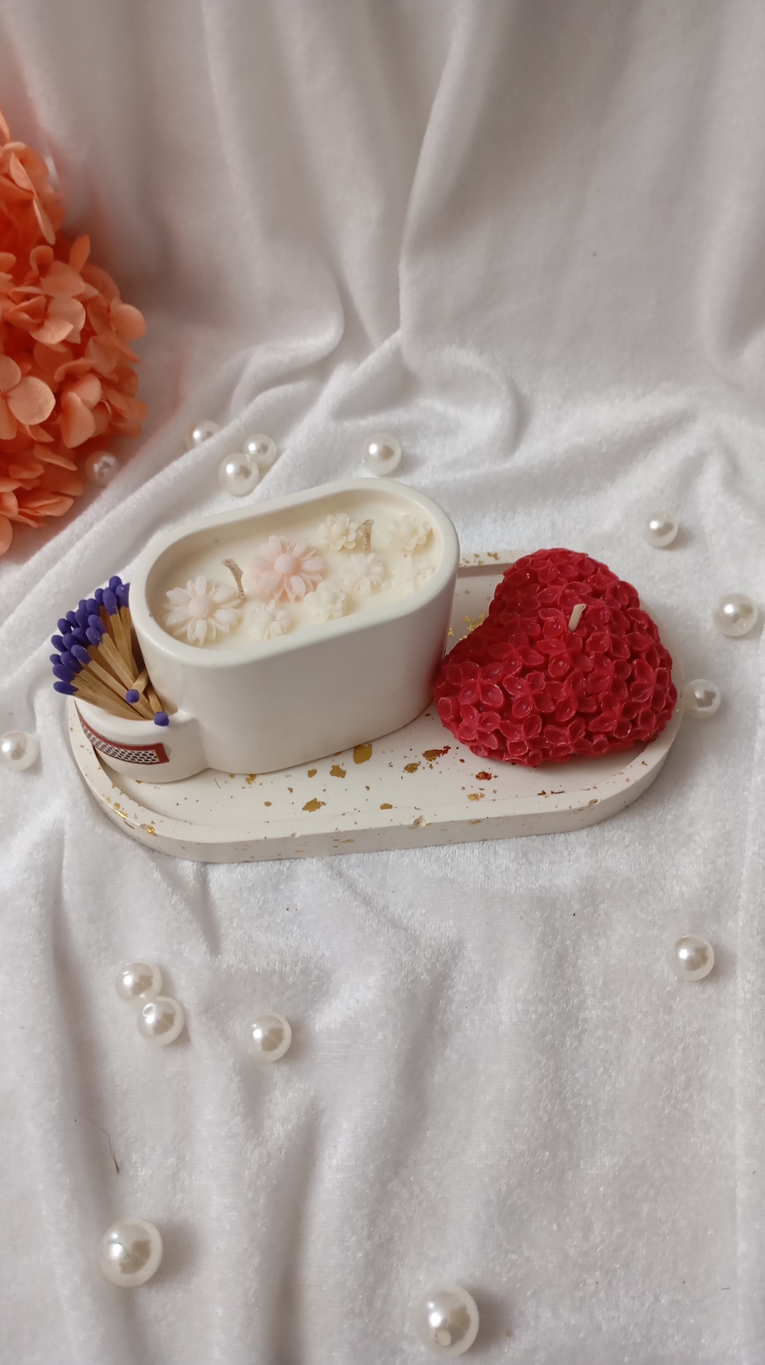 Bol ceramica cu ceara de soia și compartiment pentru chibrite  - casă & stil de viață - lumânări, parfumuri, arome - lumânări artizanale - Artynos.ro