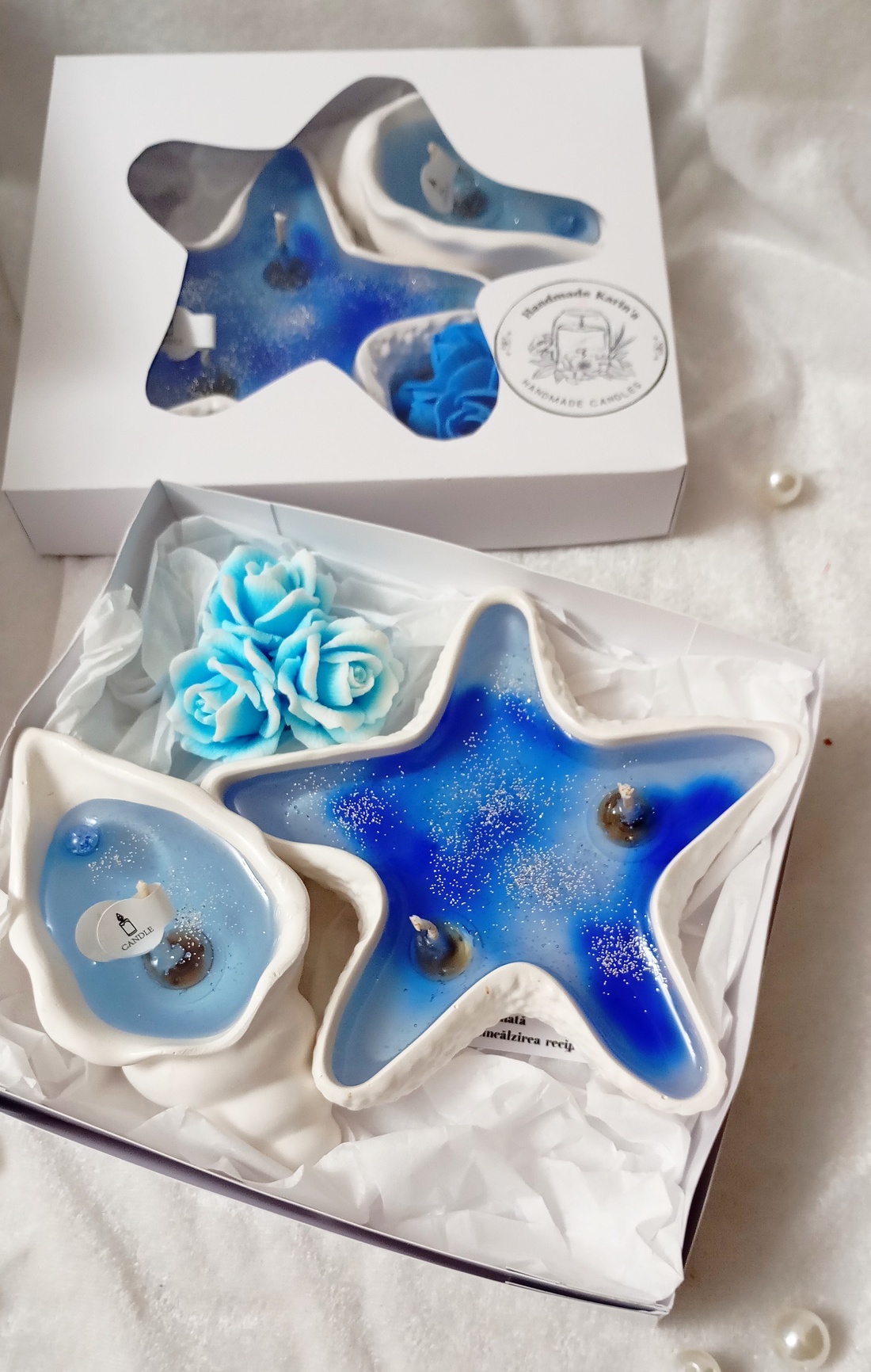 Set ,, Stea de mare ,, - casă & stil de viață - lumânări, parfumuri, arome - lumânări artizanale - Artynos.ro