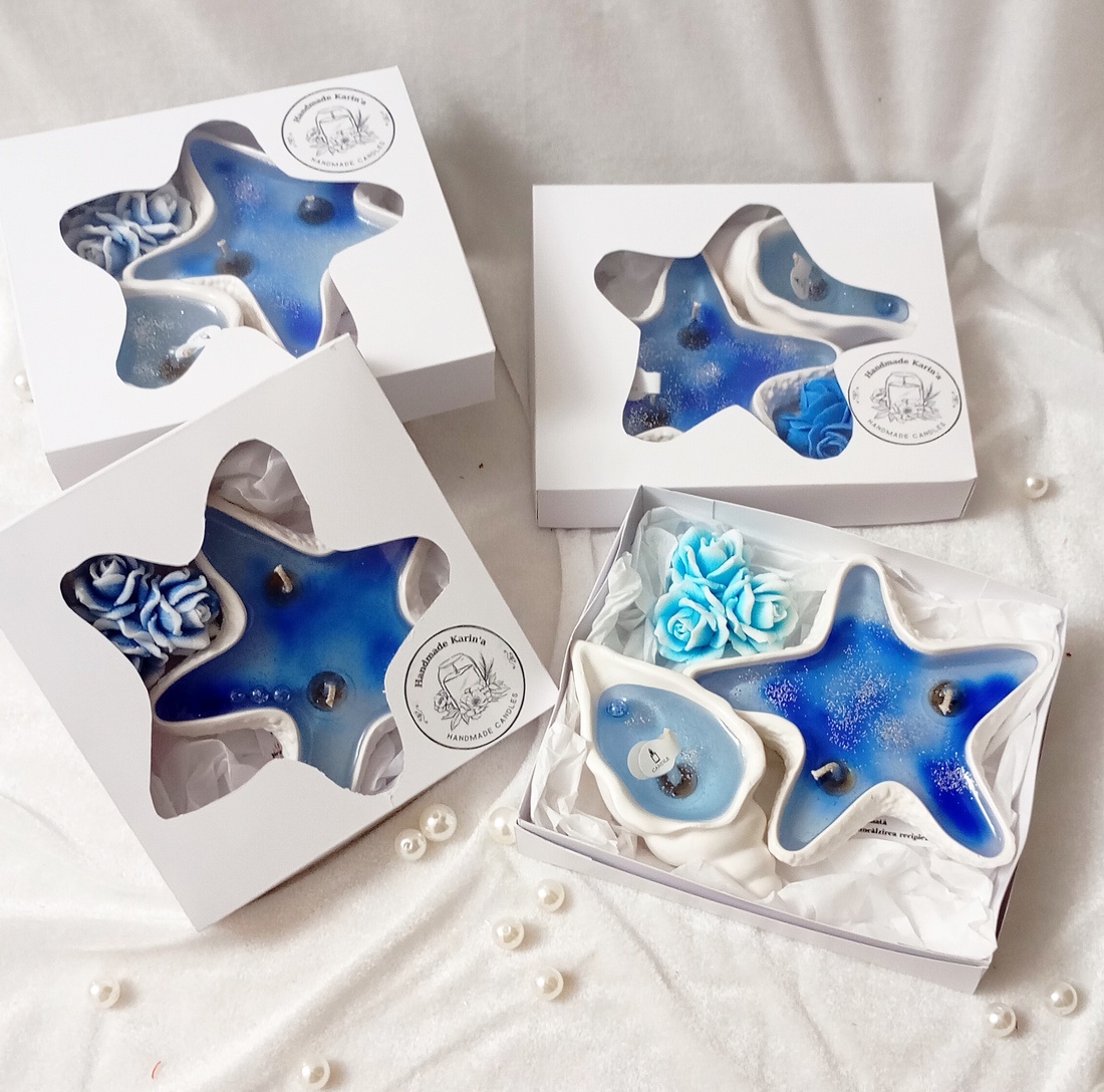 Set ,, Stea de mare ,, - casă & stil de viață - lumânări, parfumuri, arome - lumânări artizanale - Artynos.ro