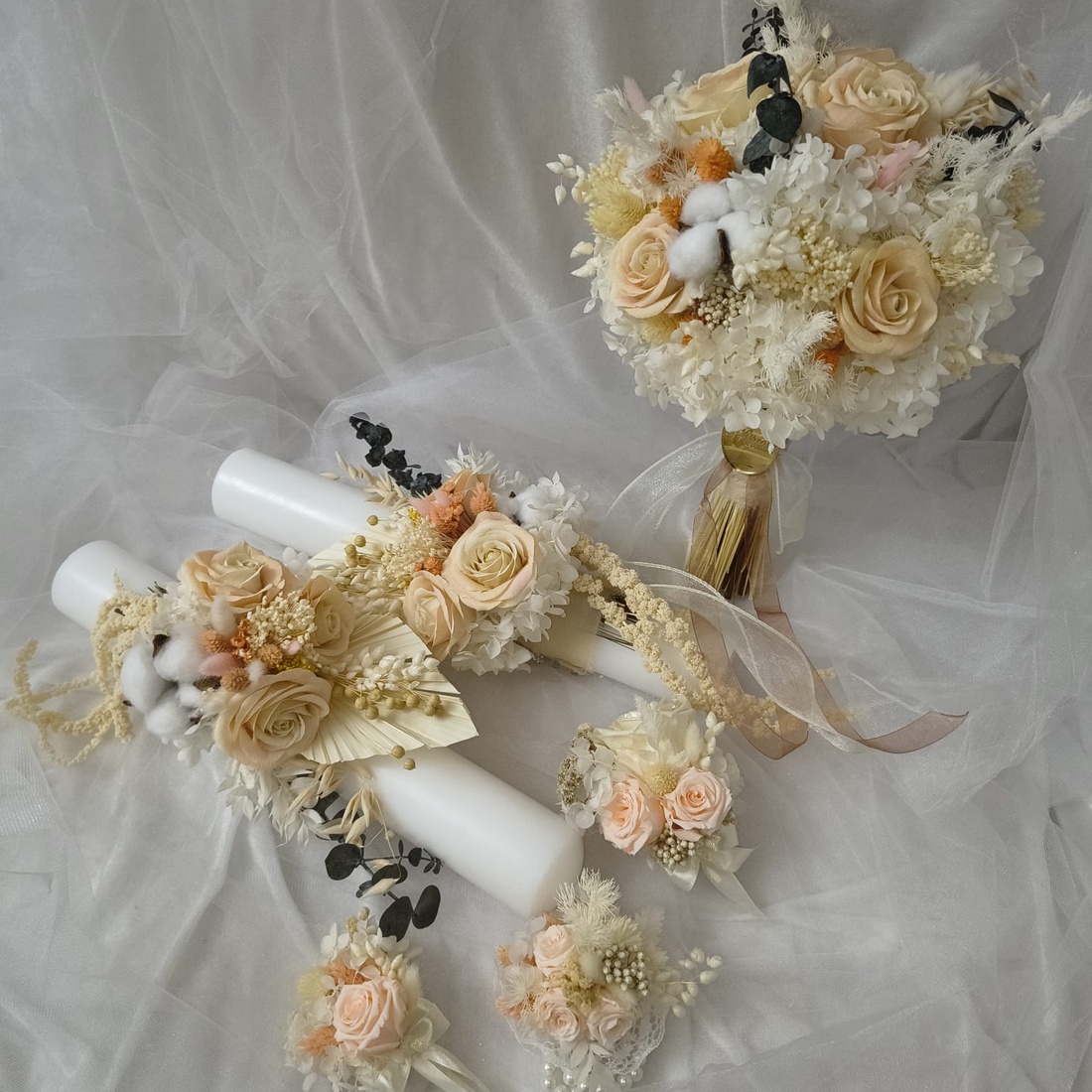 Set nuntă  - accesorii nuntă - materiale decor pentru nuntă - lumânări de nuntă și suport lumânări - Artynos.ro