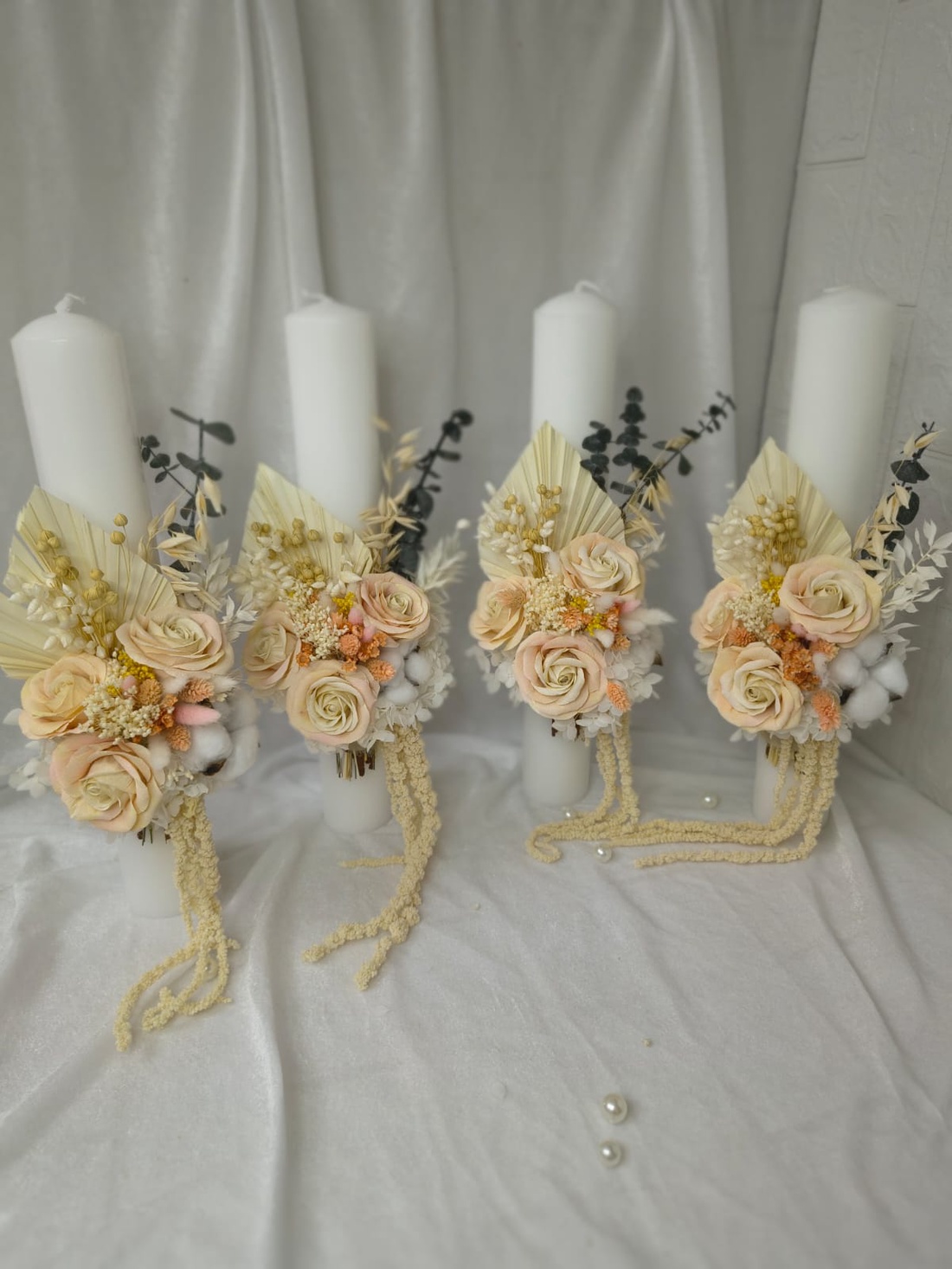 Set nuntă  - accesorii nuntă - materiale decor pentru nuntă - lumânări de nuntă și suport lumânări - Artynos.ro
