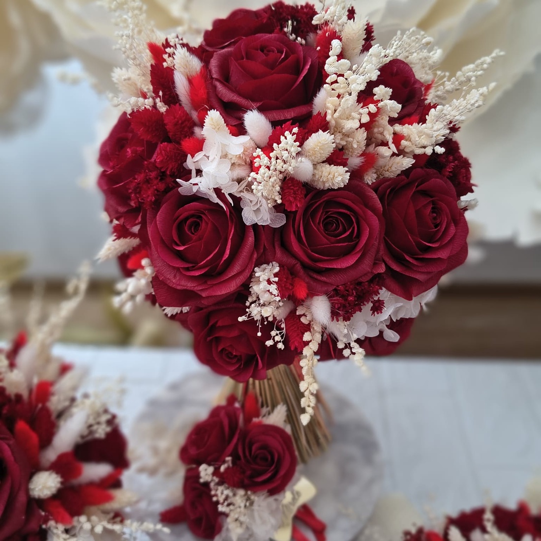 Buchet de mireasa cu flori din hârtie  - accesorii nuntă - buchet mireasă  - Artynos.ro