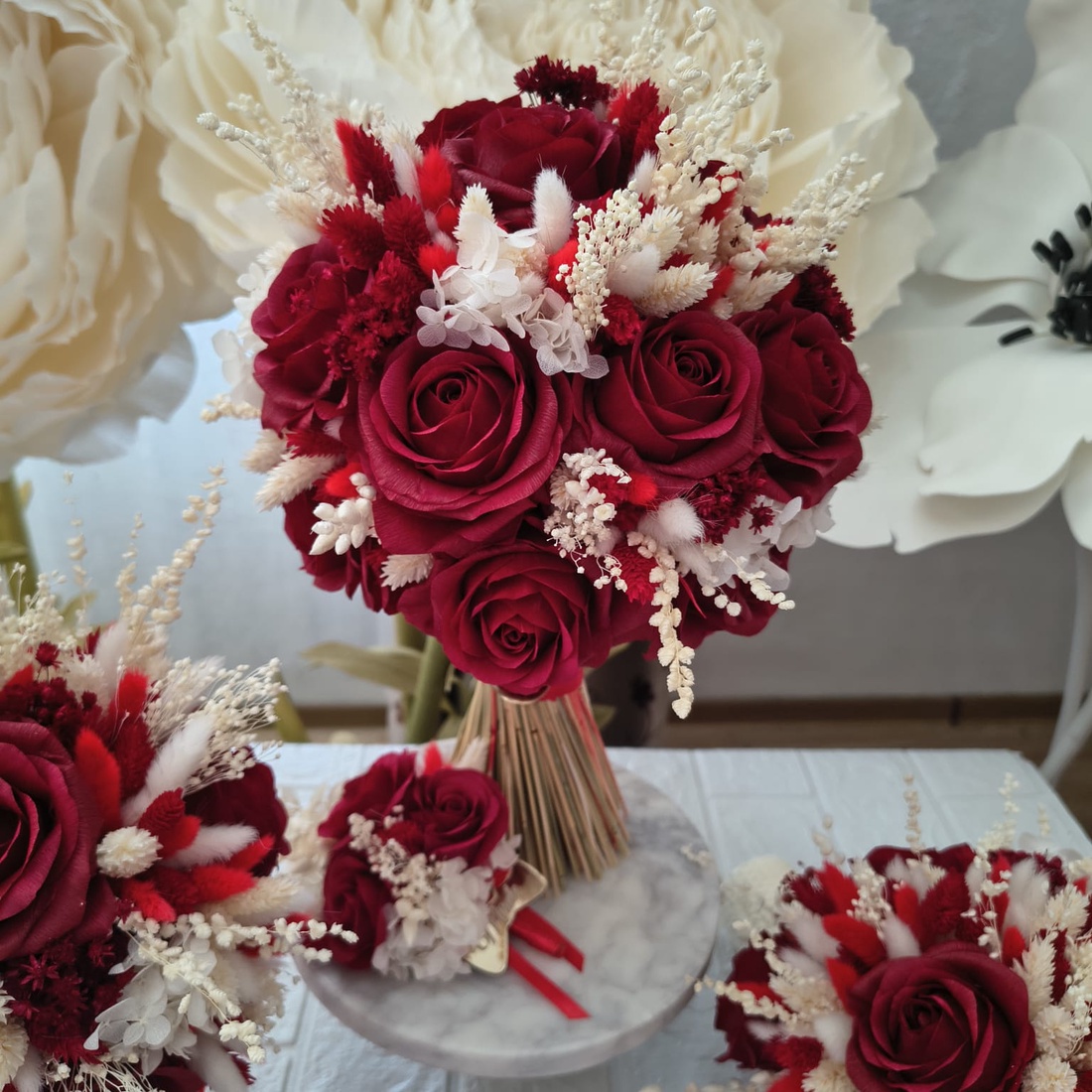 Buchet de mireasa cu flori din hârtie  - accesorii nuntă - buchet mireasă  - Artynos.ro