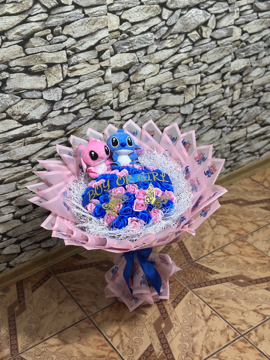 Buchet gender reveal - accessorii și unelte - accesorii decorative - alte accesorii - Artynos.ro